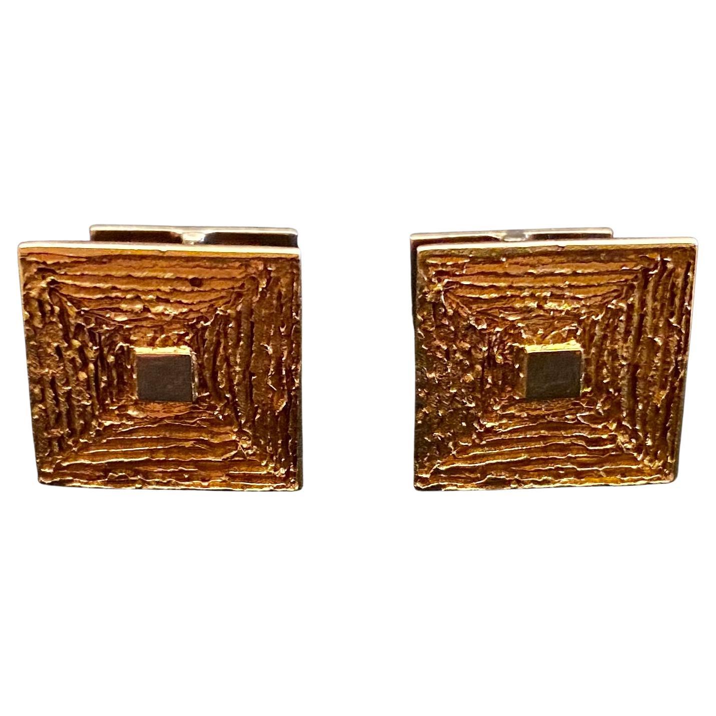 Björn Weckström Lapponia ""Quadrat"" Manschettenknöpfe 14 Karat Gold, 1964 im Angebot