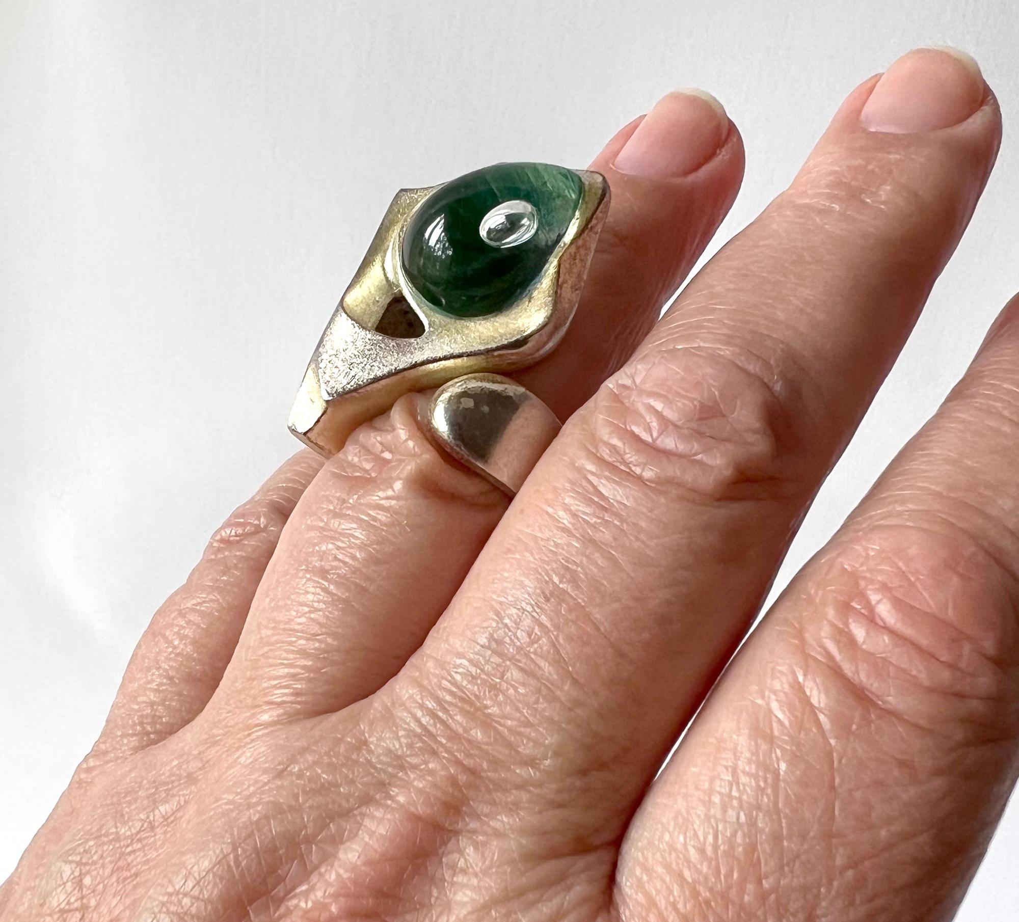 Bjorn Weckstrom Lapponia Sterling Silver Acrylic Finnish Modernist Kohoutek Ring For Sale 1