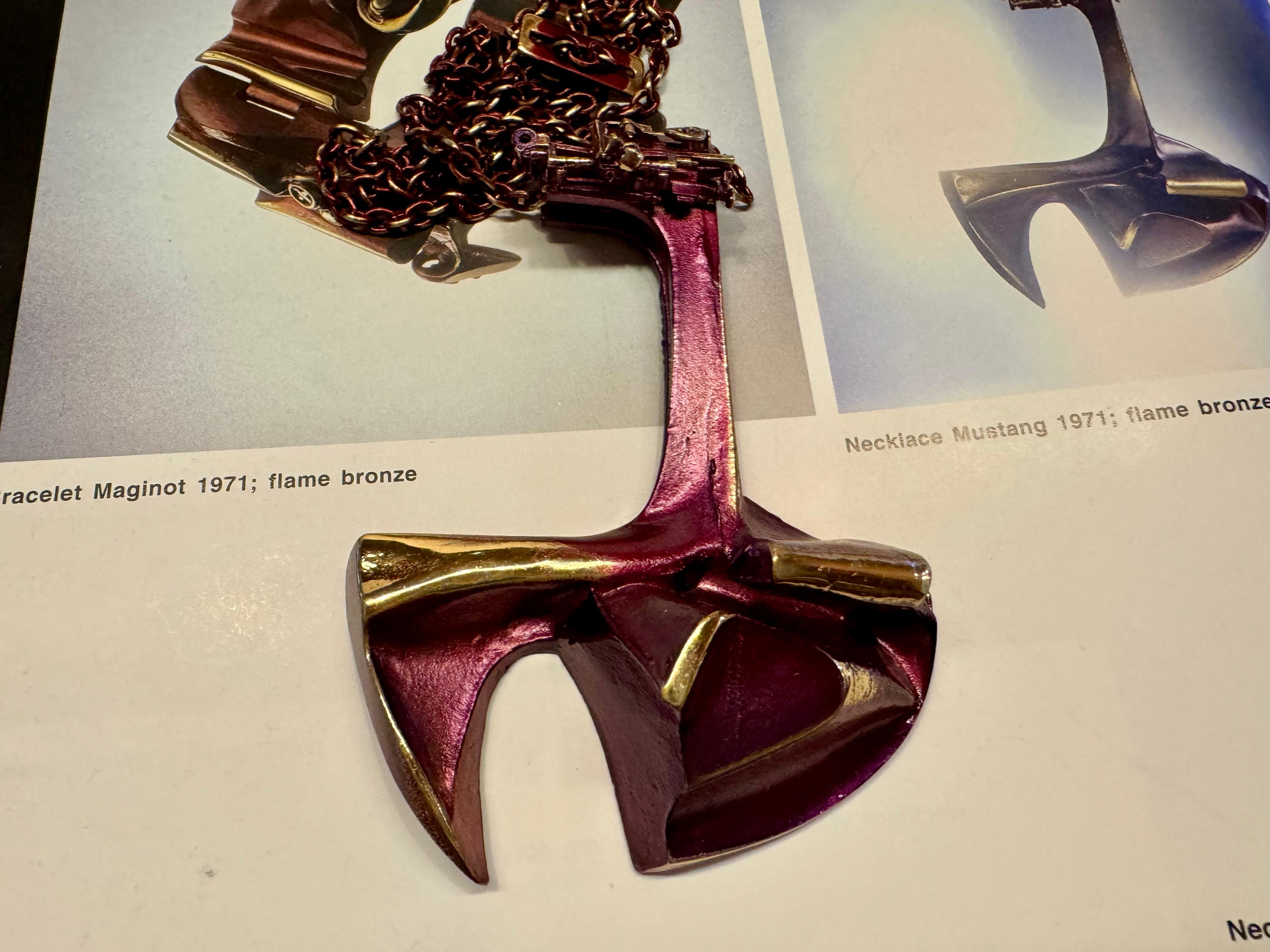 Björn Weckström Mustang Flame Collana in bronzo 1971. Lapponia in vendita 5