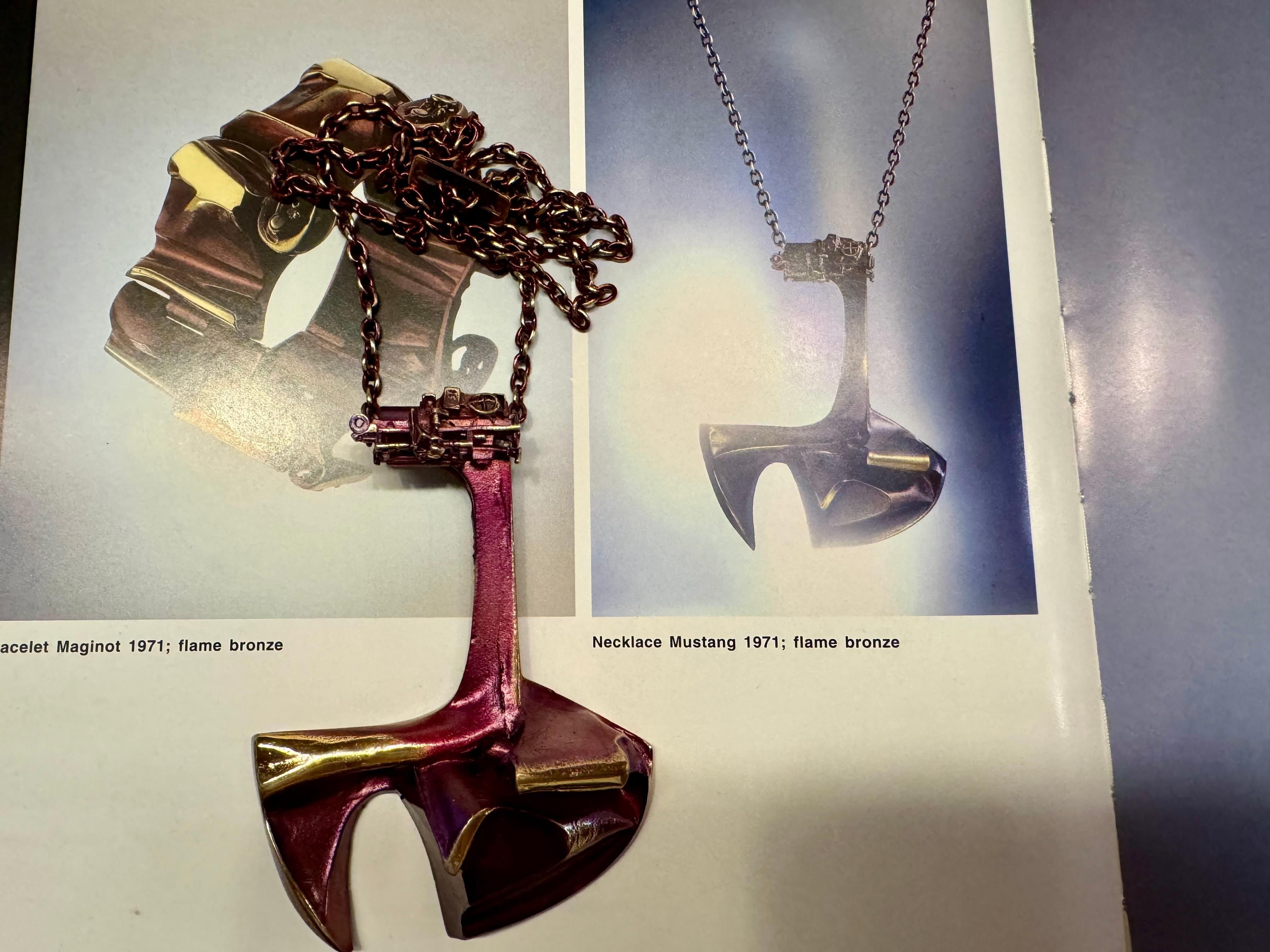 Modernista Björn Weckström Mustang Flame Collana in bronzo 1971. Lapponia in vendita