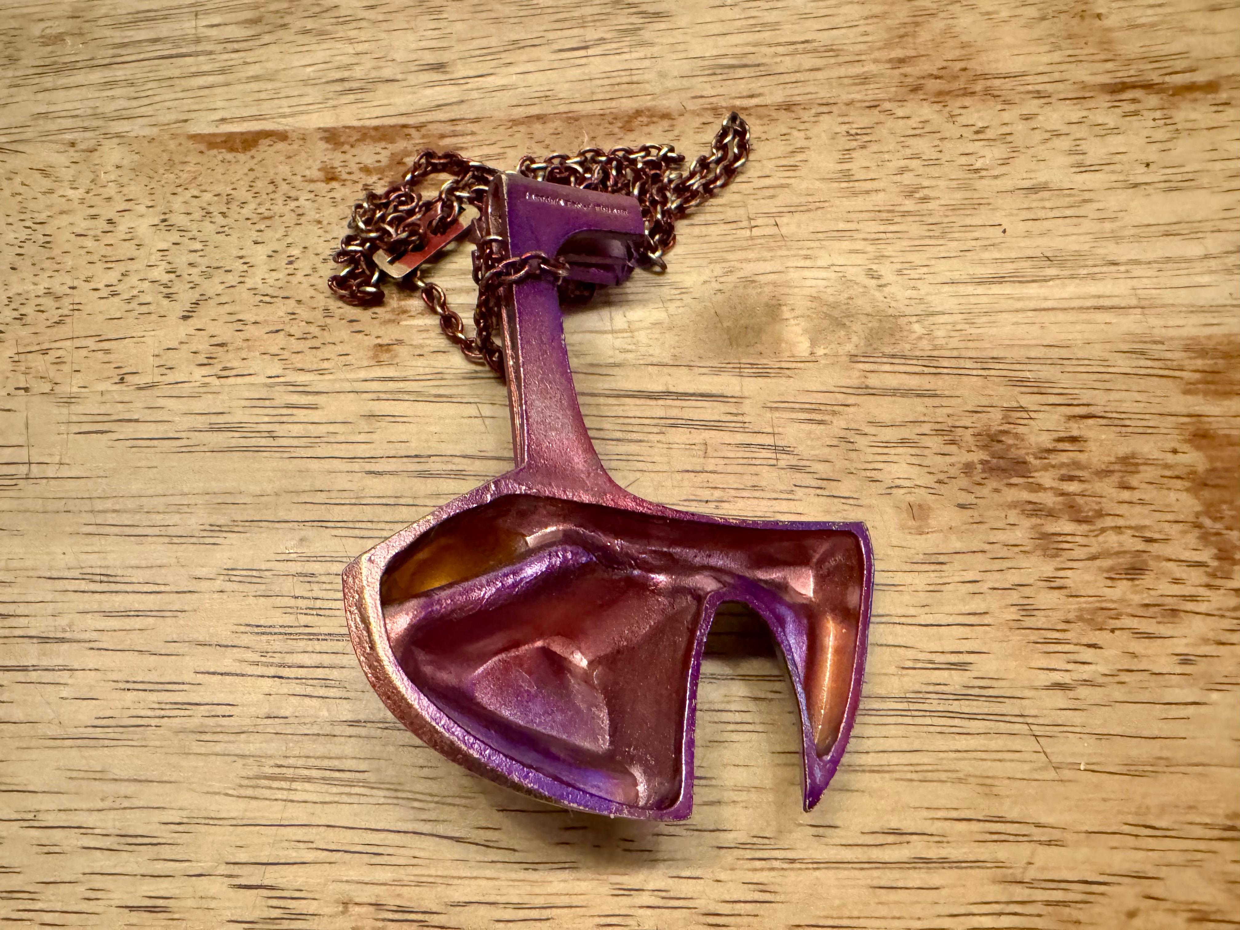 da uomo o donna Björn Weckström Mustang Flame Collana in bronzo 1971. Lapponia in vendita