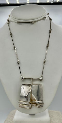 Björn Weckström Necklace "O2X" for Lapponia Sterling Silver Mid Century 1970s