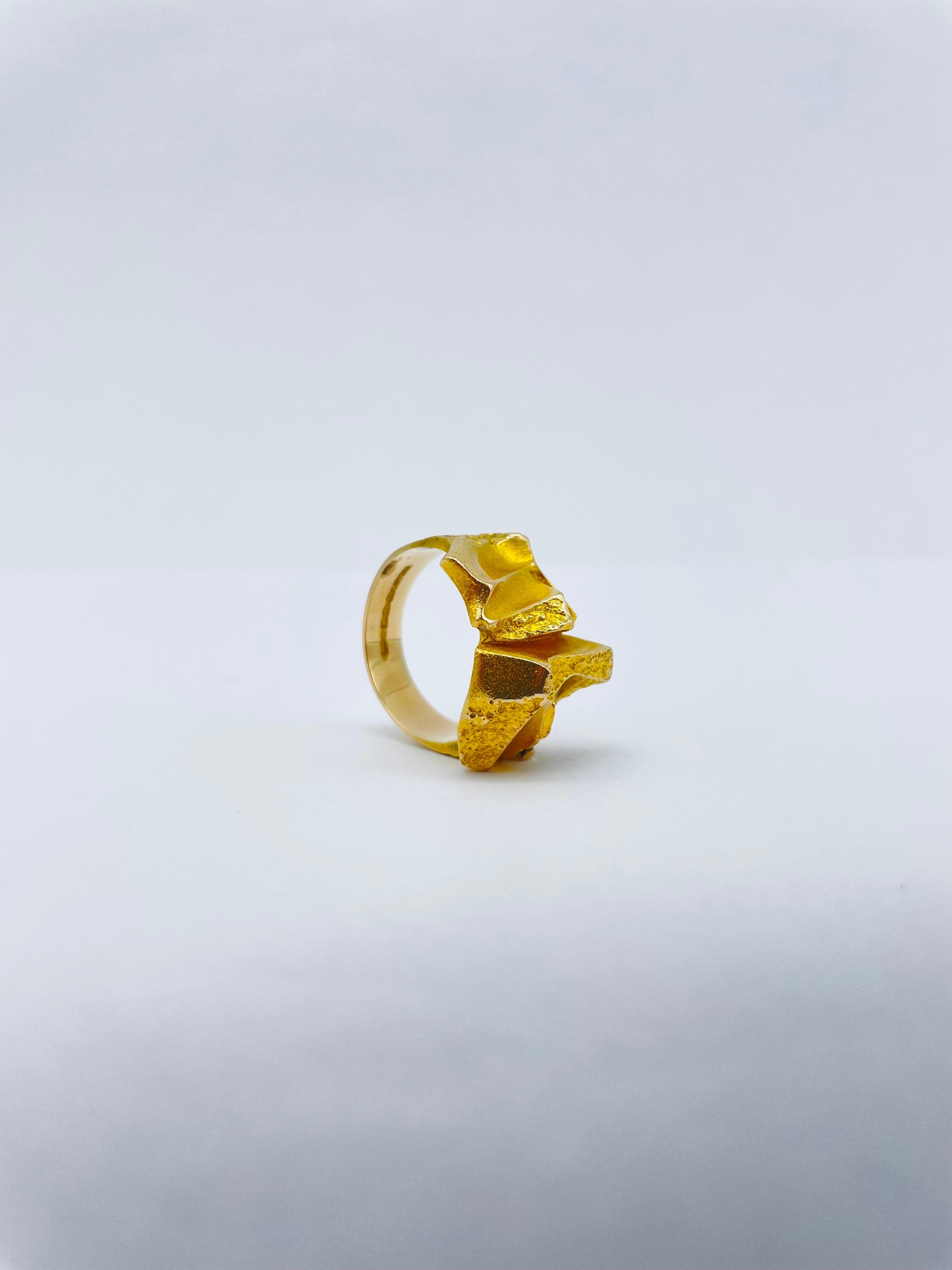 Women's or Men's Björn Weckström Scandanavian Mid-Century Modernist 14k Yellow Gold For Sale