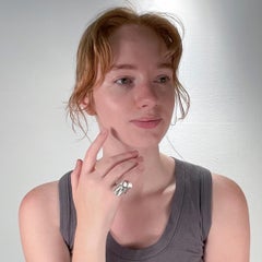 Björn Weckström Sterling Silver Midcentury Modern Brutalist Ring