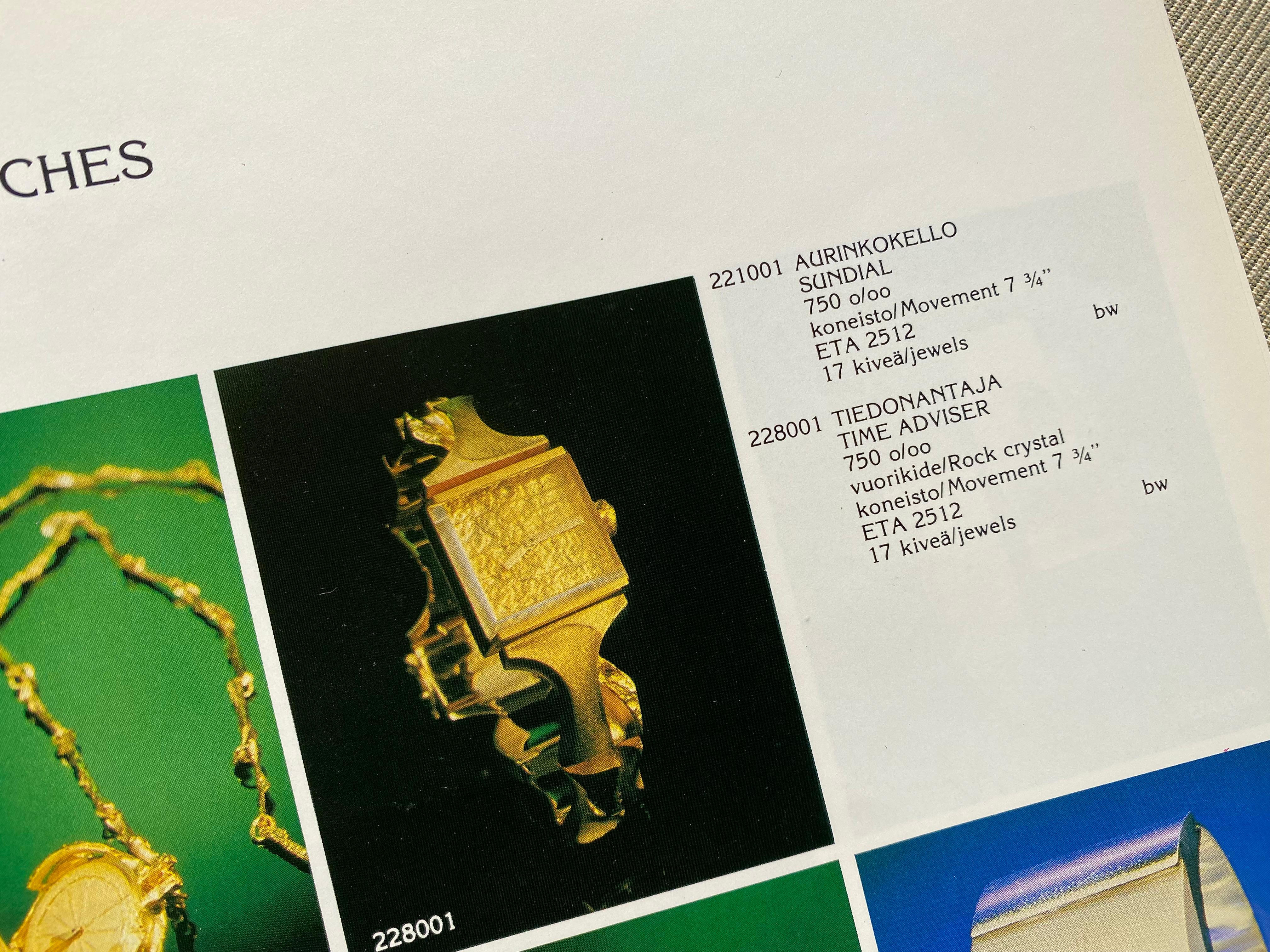 Björn Weckströn Lapponia Wristwatch 18 Karat Gold Super Rare Time Adviser For Sale 3