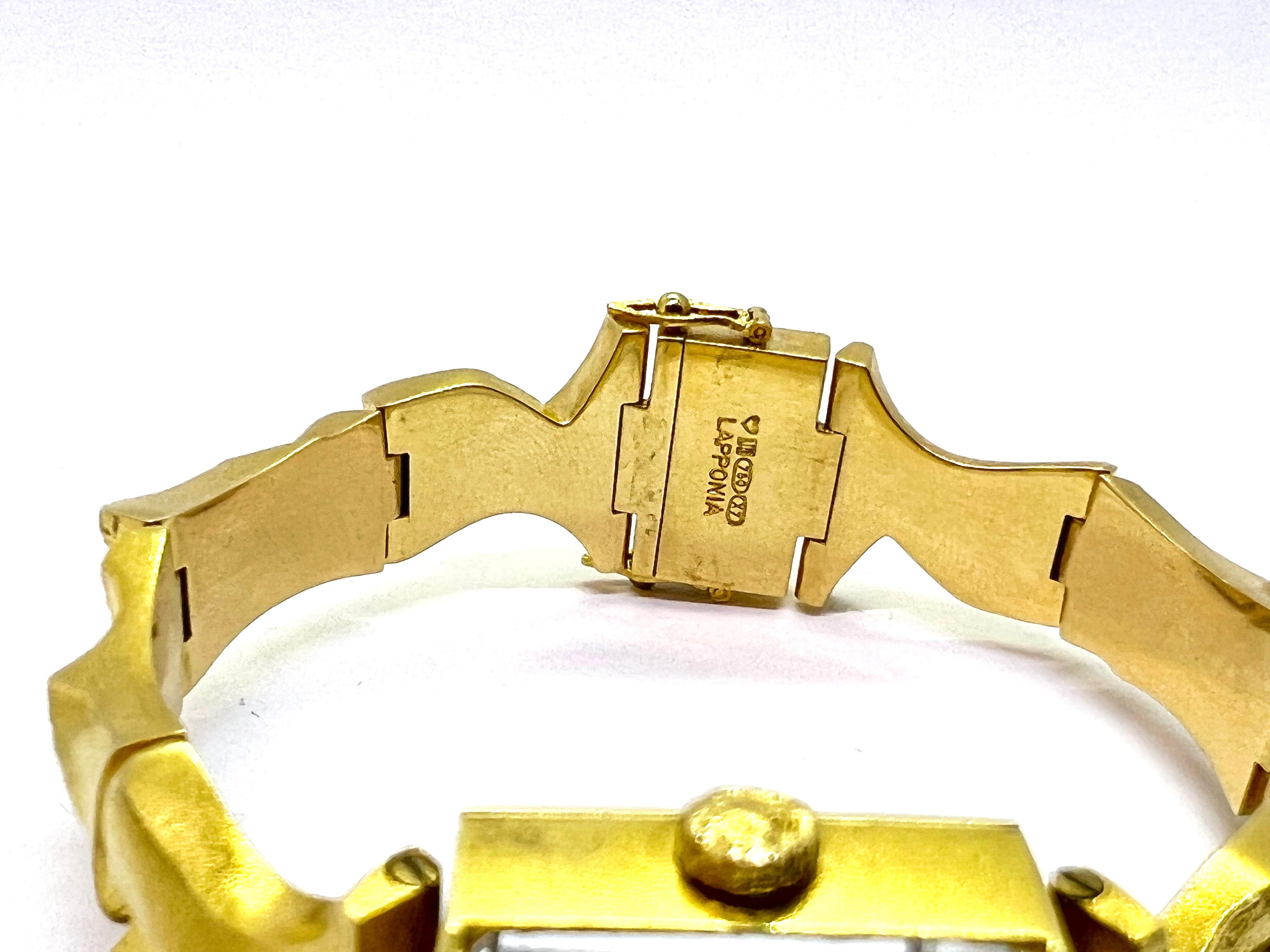 Björn Weckströn Lapponia Wristwatch 18 Karat Gold Super Rare Time Adviser For Sale 1