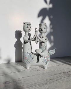 Bjorn Wiinblad, 1959 Escultura candelabro centauro y dríada, firmada