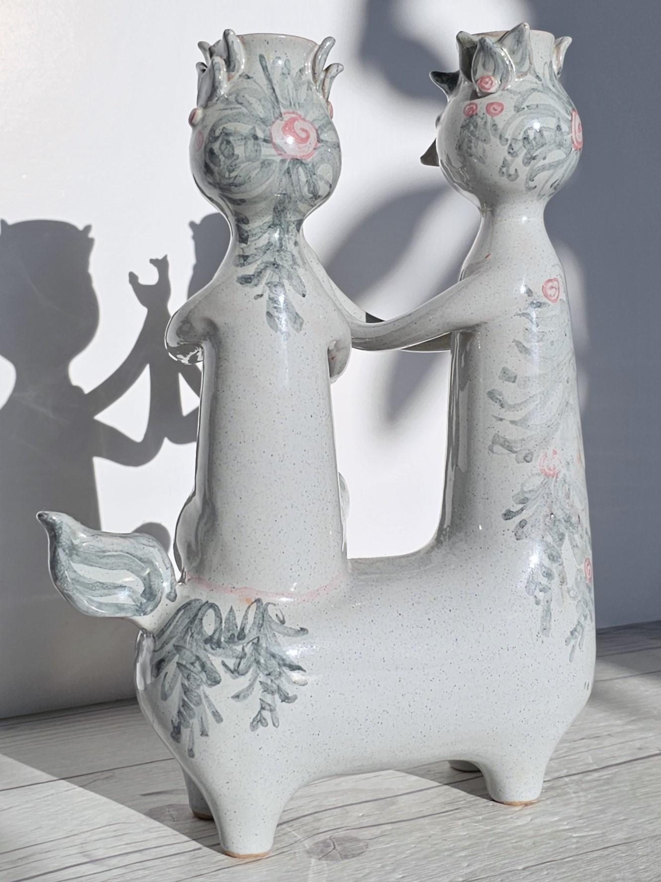 Bjorn Wiinblad, 1959 Centauro e Driade, scultura portacandele, firmato in vendita 1