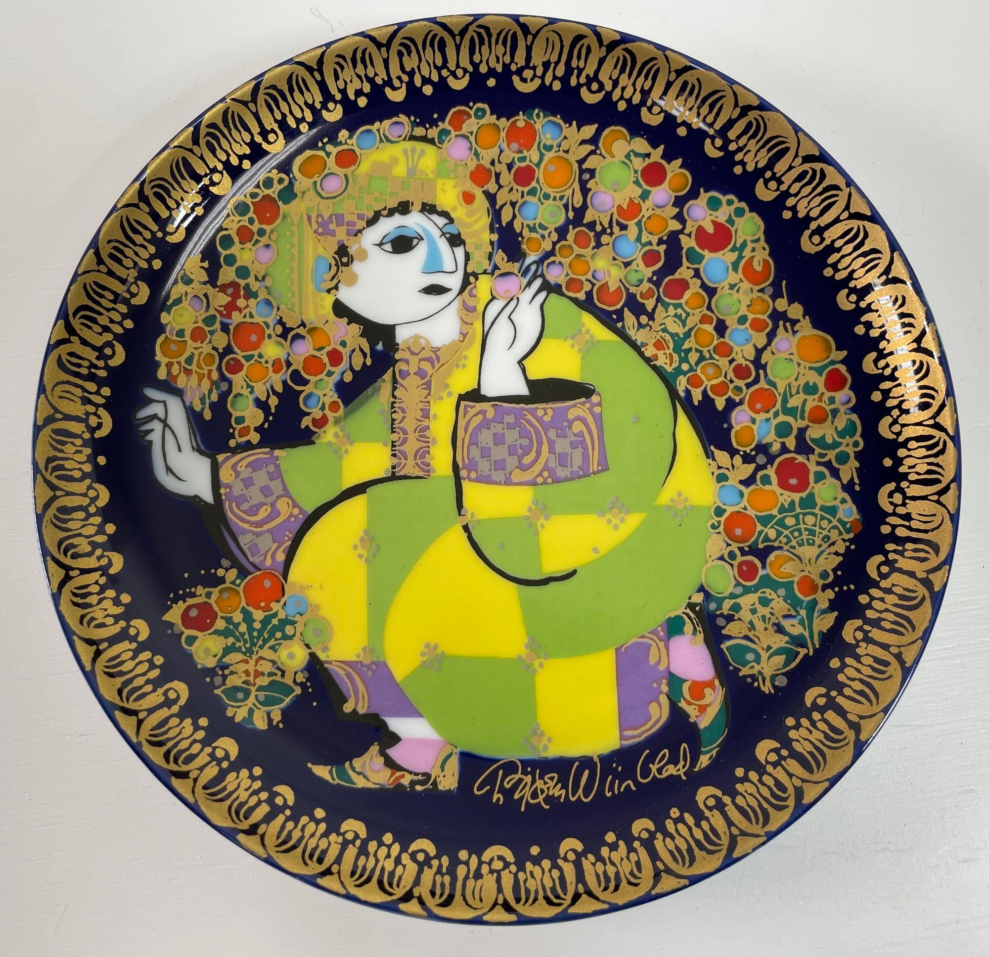 Bjorn Wiinblad ALADIN in the Enchanted Garden Porcelain Plate by Rosenthal For Sale 5