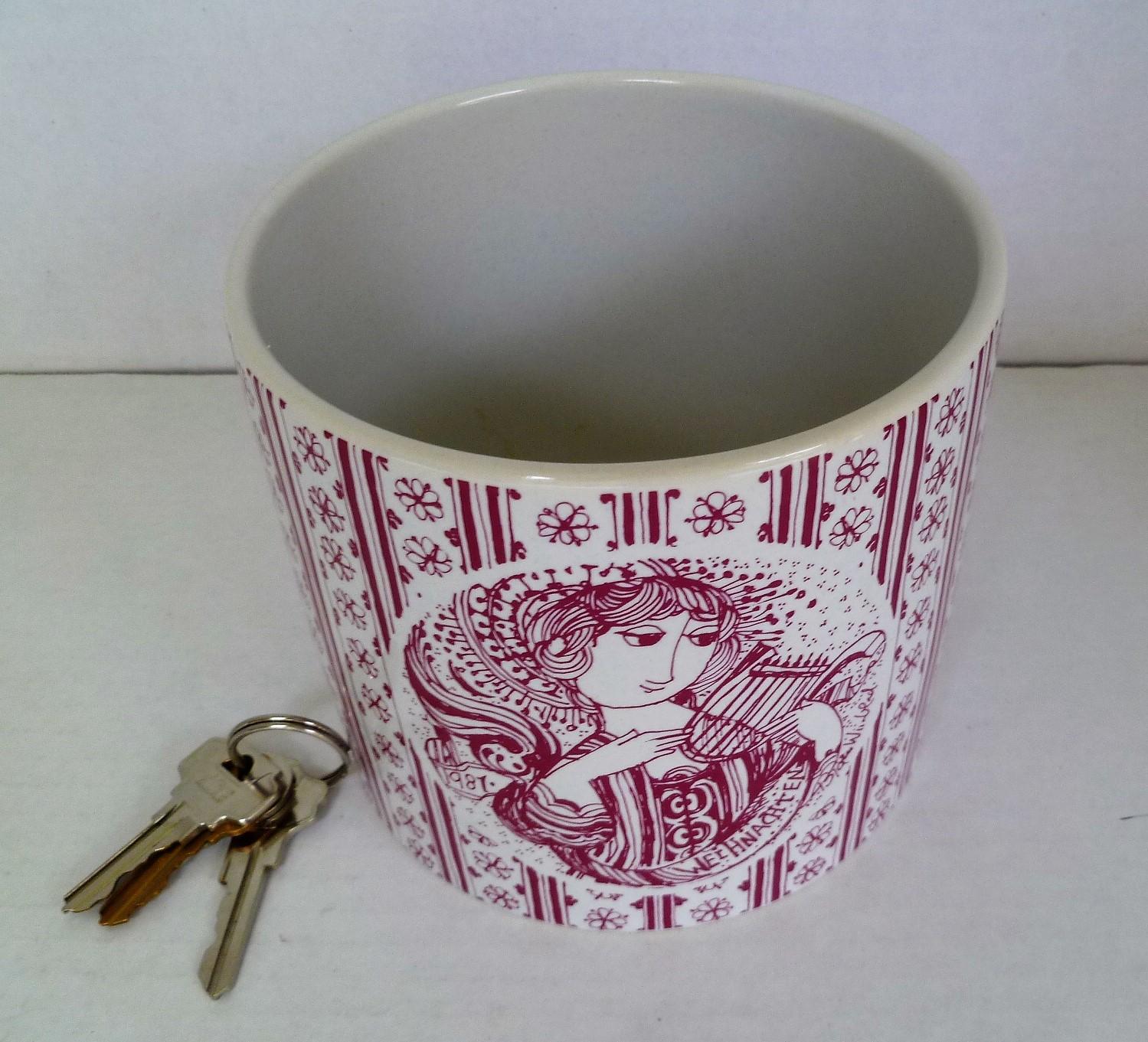 Ceramic Bjorn Wiinblad Angel with Harp Christmas 1980s Cachepot Rosenthal Studio-Linie