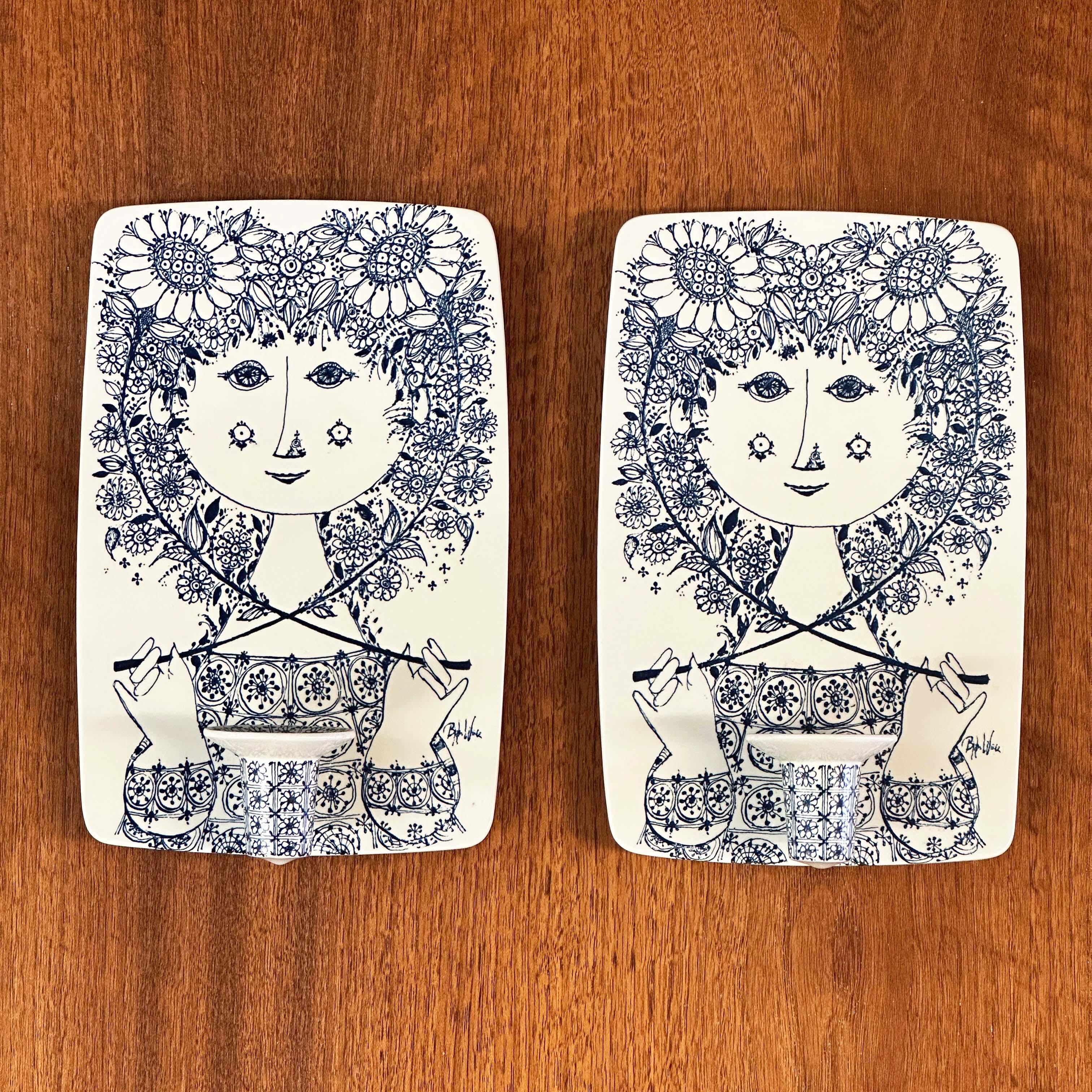 Danish Bjorn Wiinblad Candleholder Wall Sconces for Nymolle  Denmark, 1960s