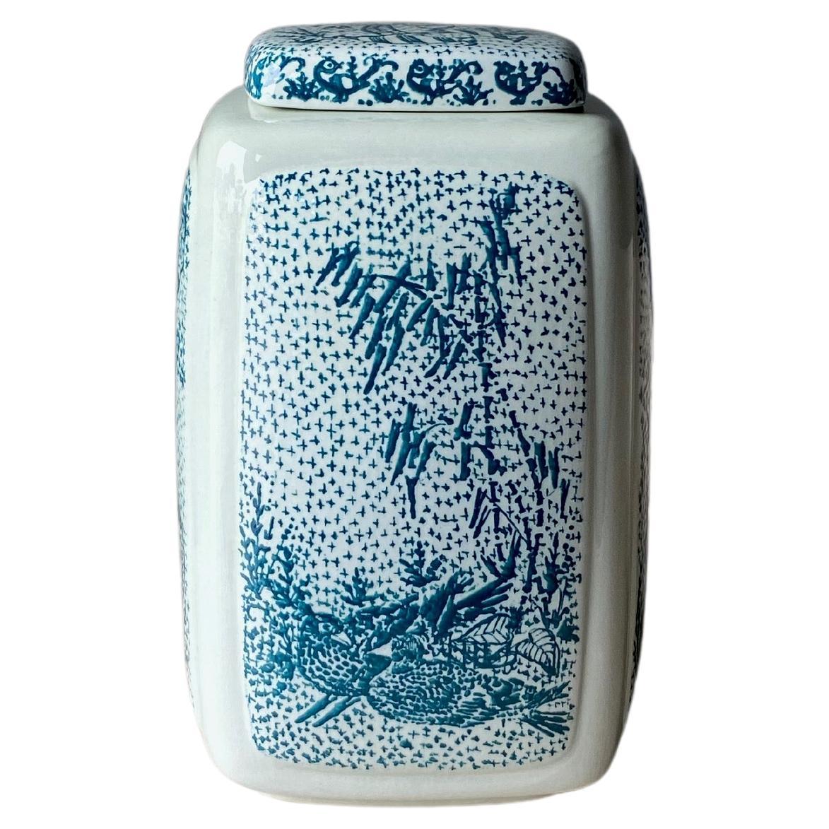Barattolo con coperchio in ceramica di Bjorn Wiinblad per Nymolle, Danimarca, anni '70