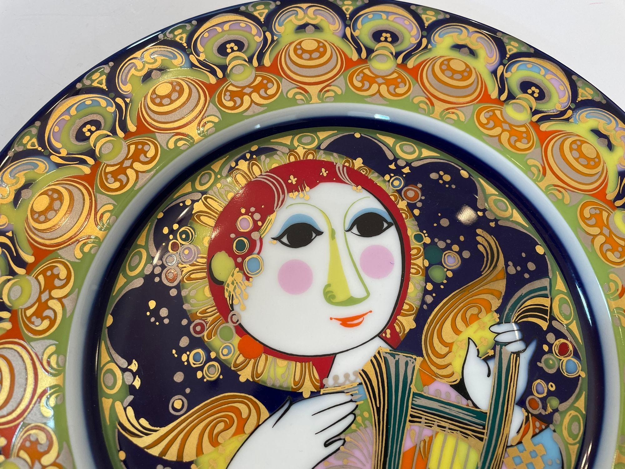 Bjorn Wiinblad Christmas Plate Angel with Harp 1978 Collectible Limited Ed 11 in For Sale 2