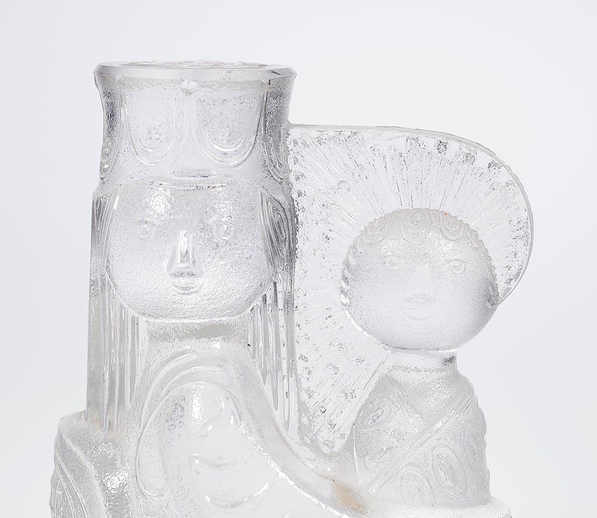 Late 20th Century Bjorn Wiinblad crystal glass Mary with child for Rosenthal For Sale