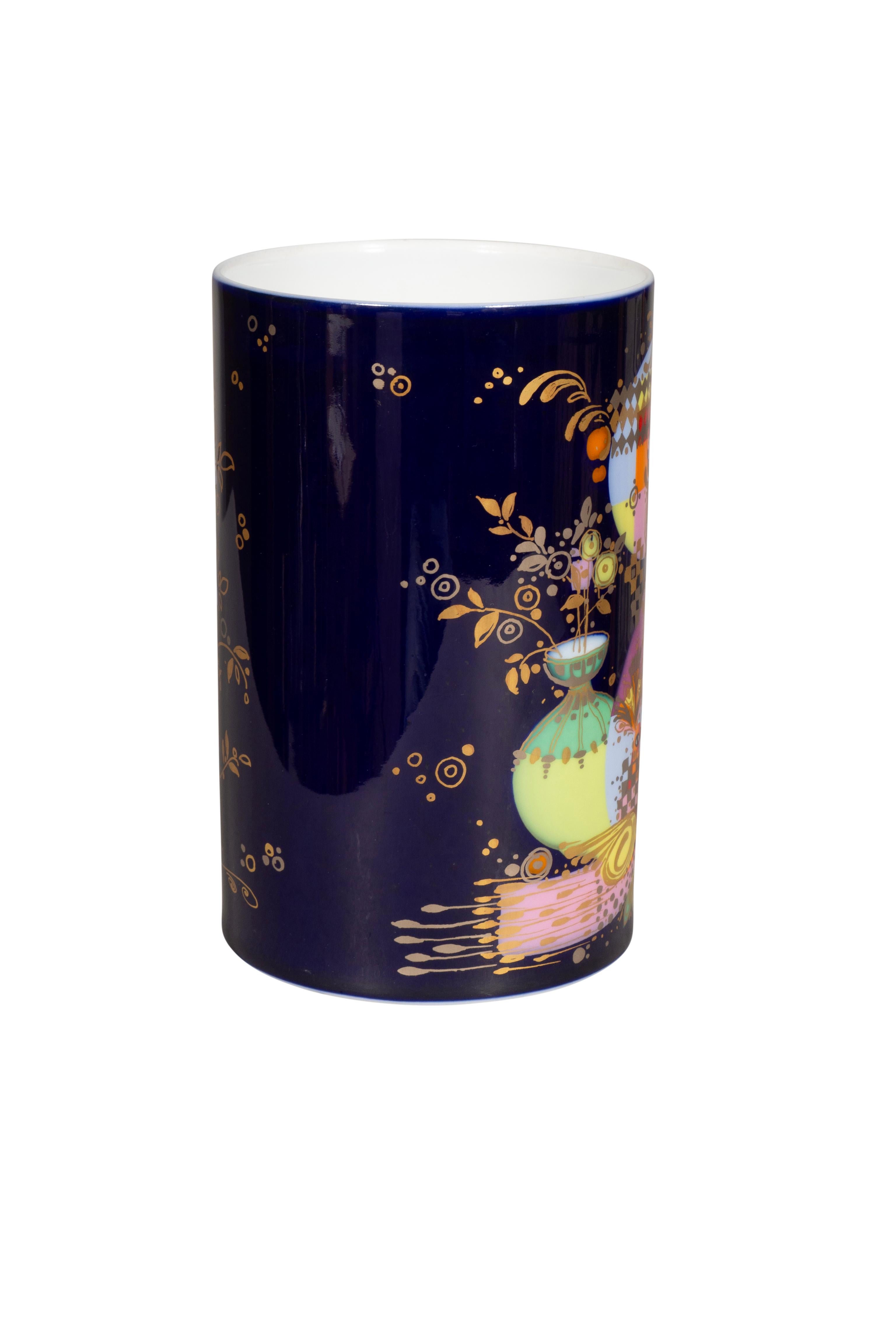 Tedesco Vaso decorato di Bjorn Wiinblad per Rosenthal in vendita