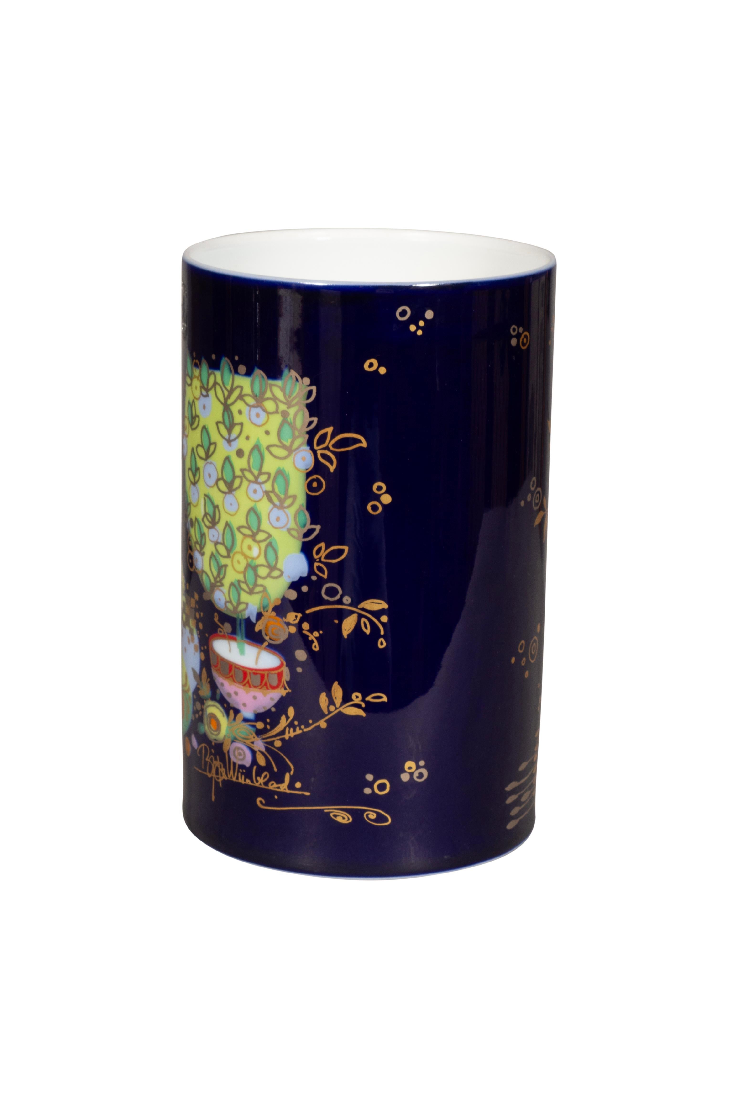 Vaso decorato di Bjorn Wiinblad per Rosenthal In condizioni ottime in vendita a Essex, MA