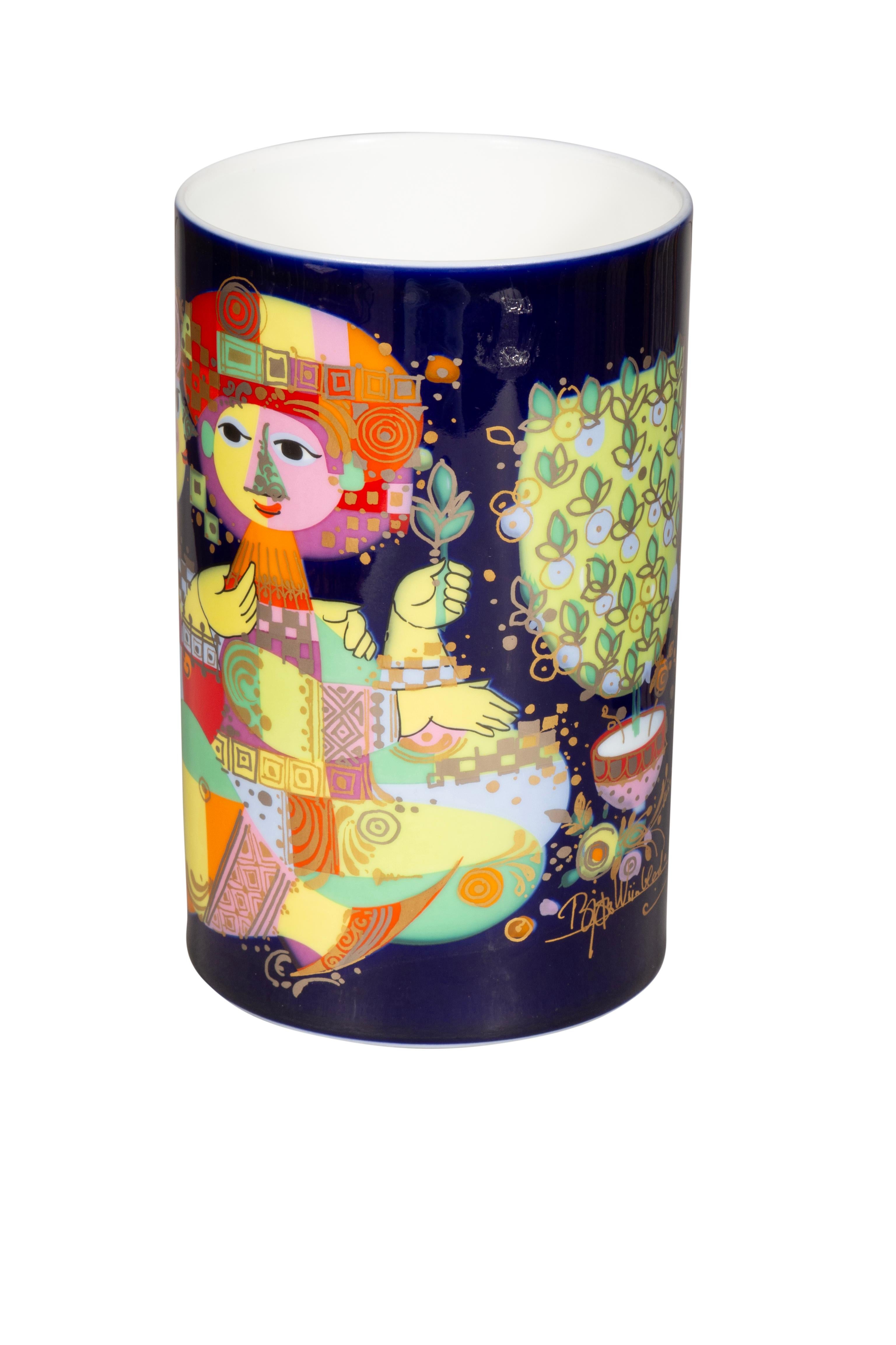 Vaso decorato di Bjorn Wiinblad per Rosenthal in vendita 1