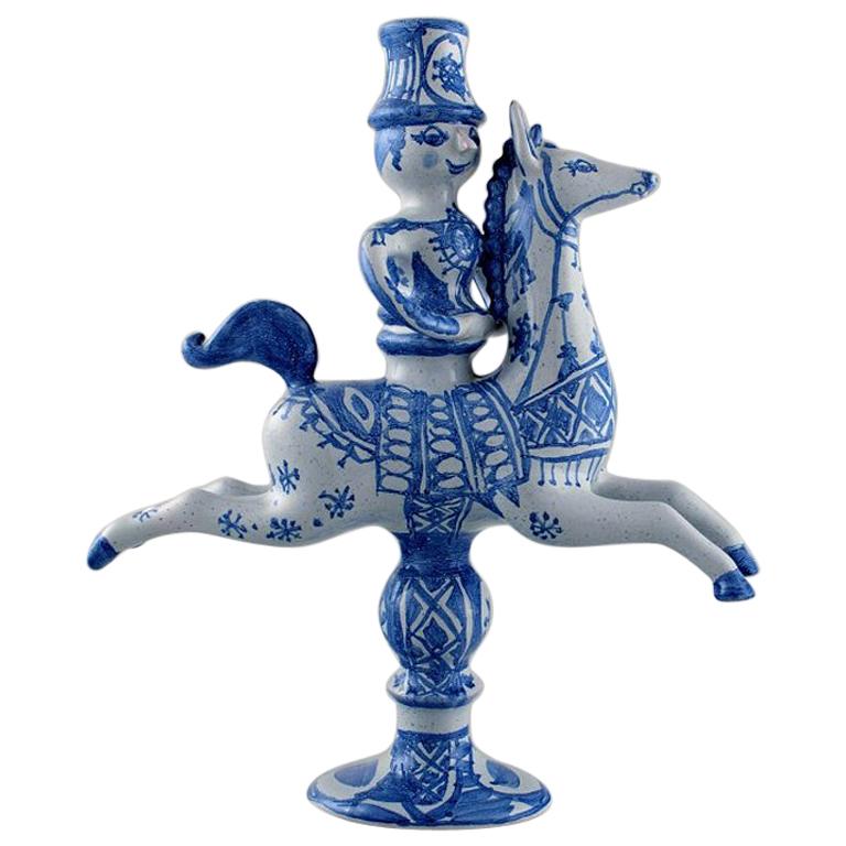 Bjørn Wiinblad Figurine from the Blue House, Candlestick Rider on Horseback  at 1stDibs