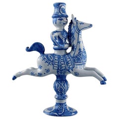 Bjørn Wiinblad Figurine from the Blue House, Candlestick Rider on Horseback