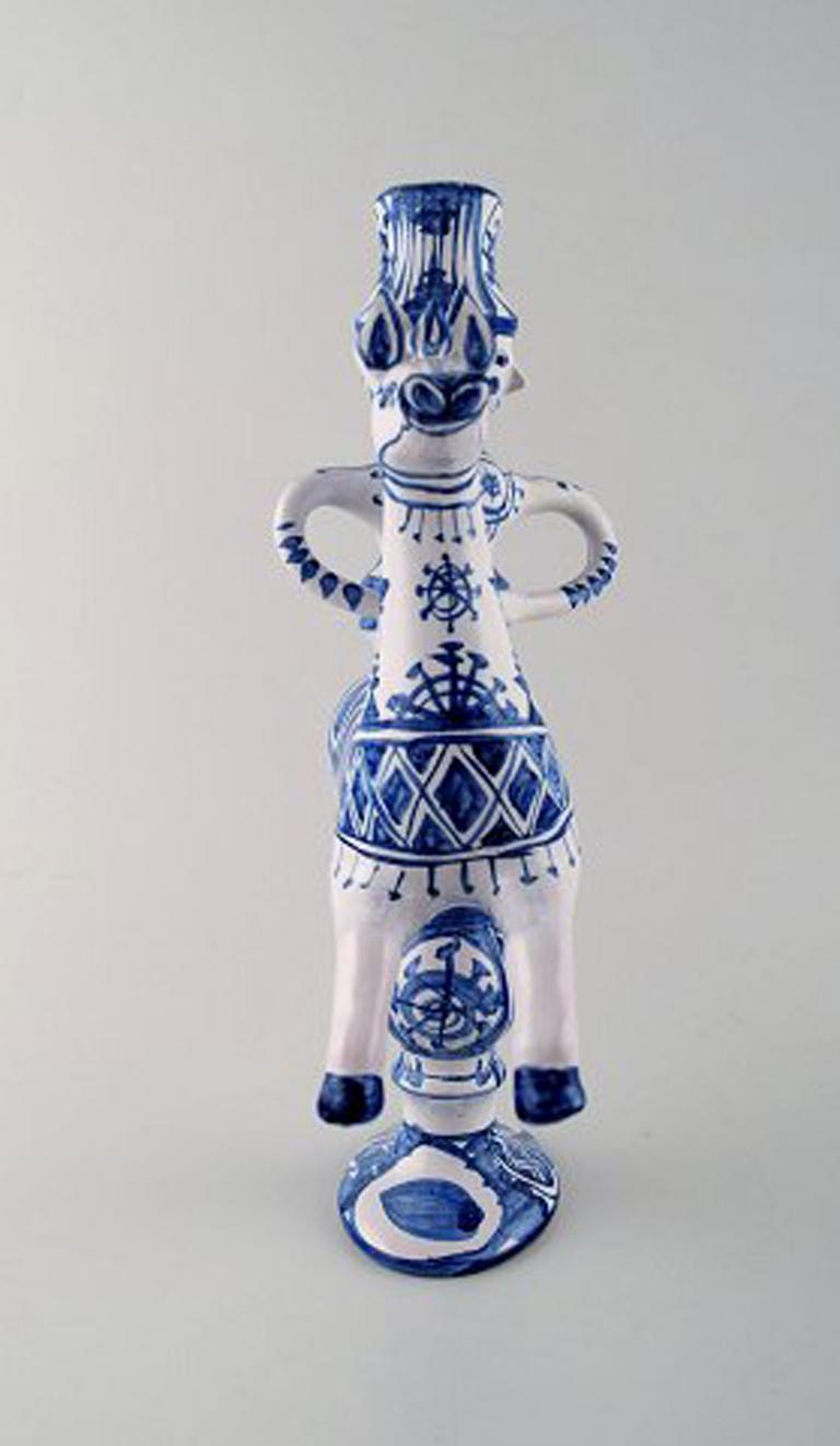 Scandinavian Modern Bjorn Wiinblad Figurines from the Blue House Figures/Candlestick, 1969