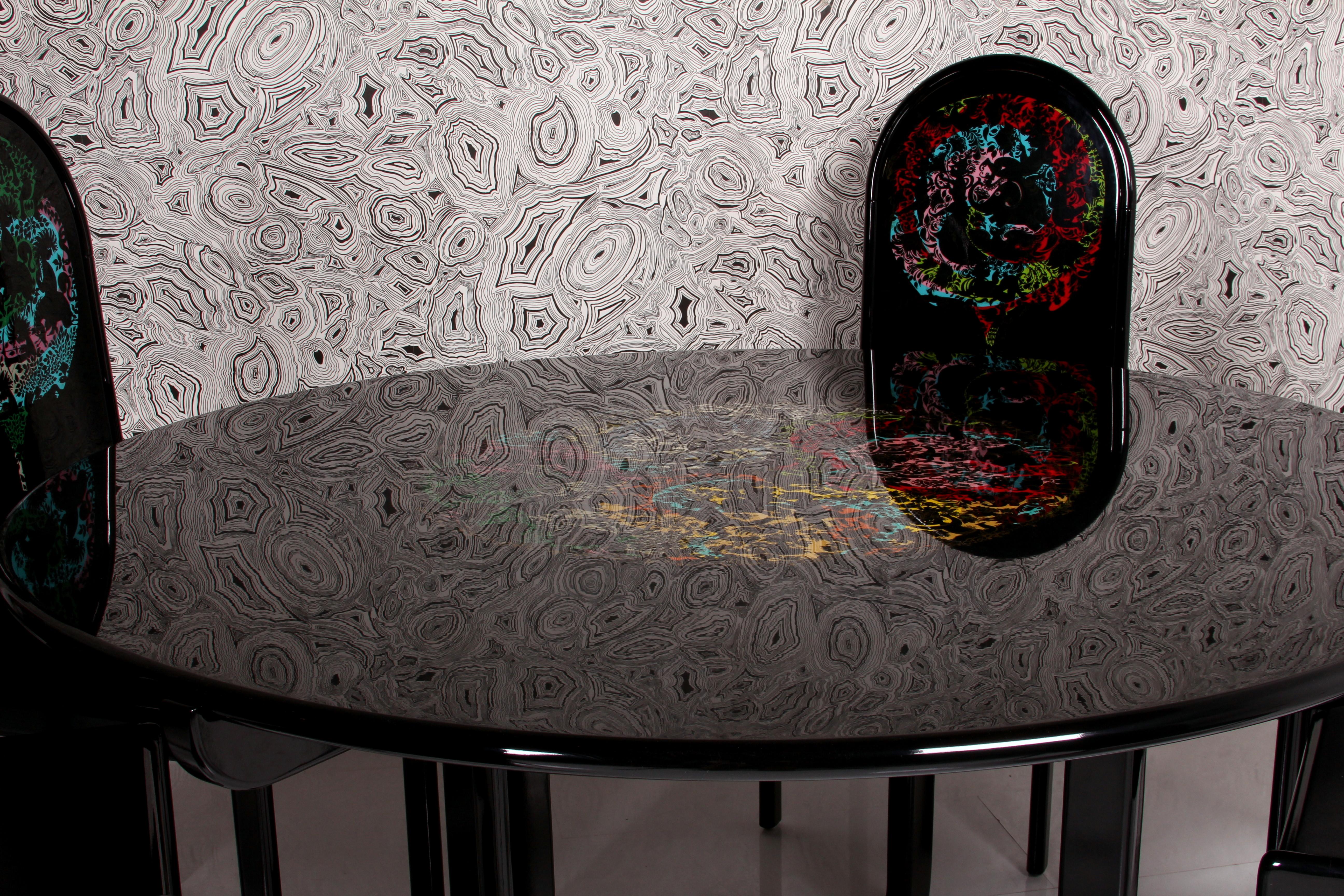 Ère spatiale Björn Wiinblad for Rosenthal limited art series set de salle à manger table et 8 chaises en vente