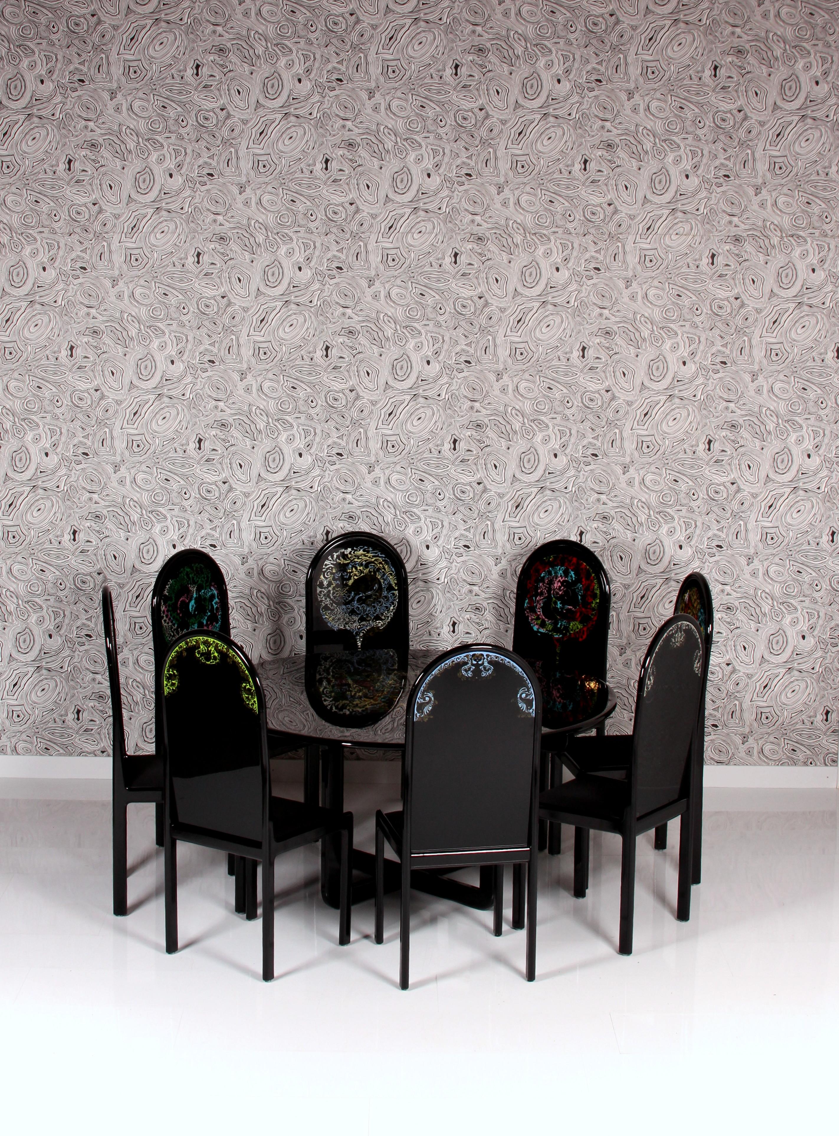 Björn Wiinblad for Rosenthal limited art series set de salle à manger table et 8 chaises en vente 1