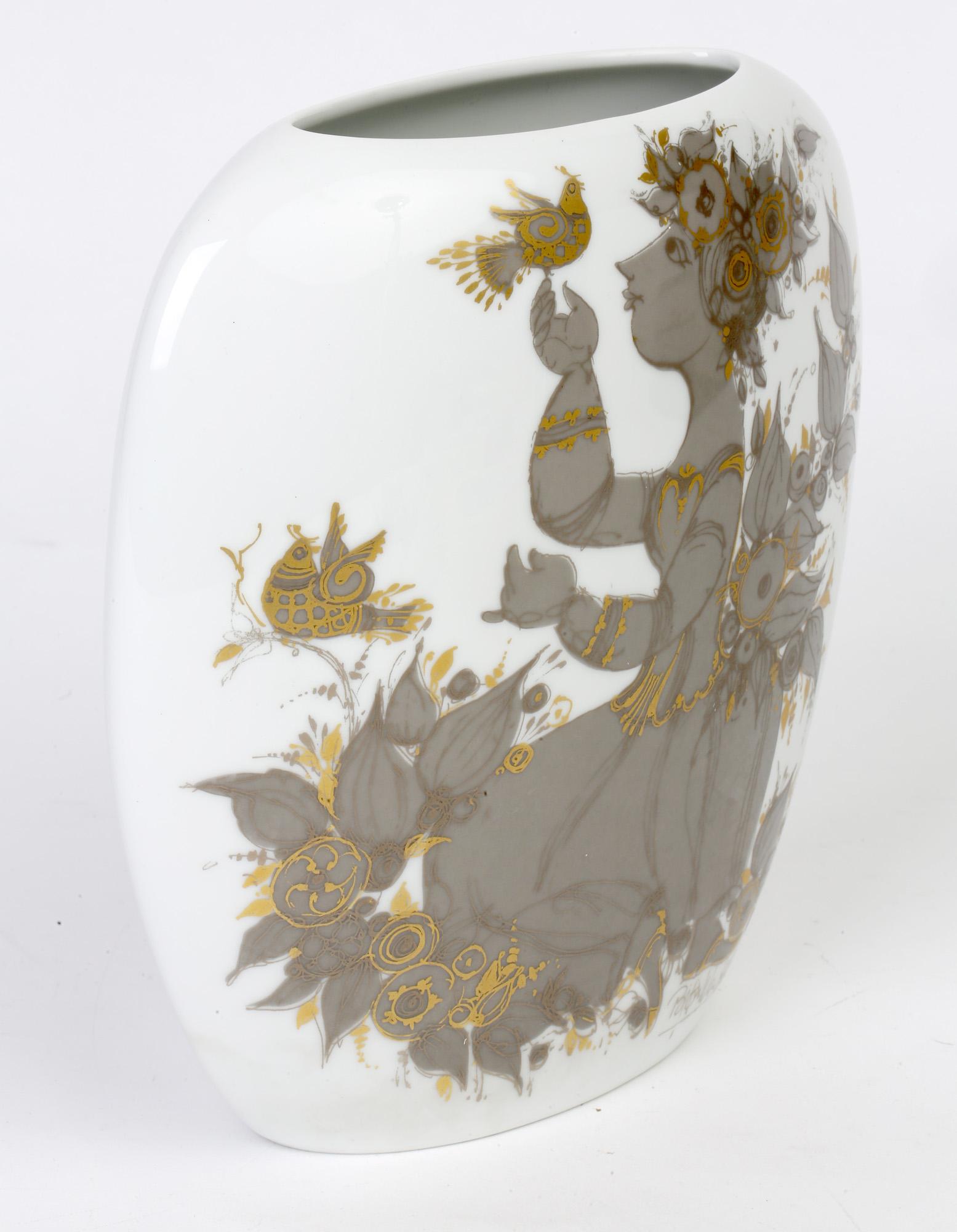 Bjorn Wiinblad for Rosenthal Midcentury Porcelain Empress Samuramat Vase 7