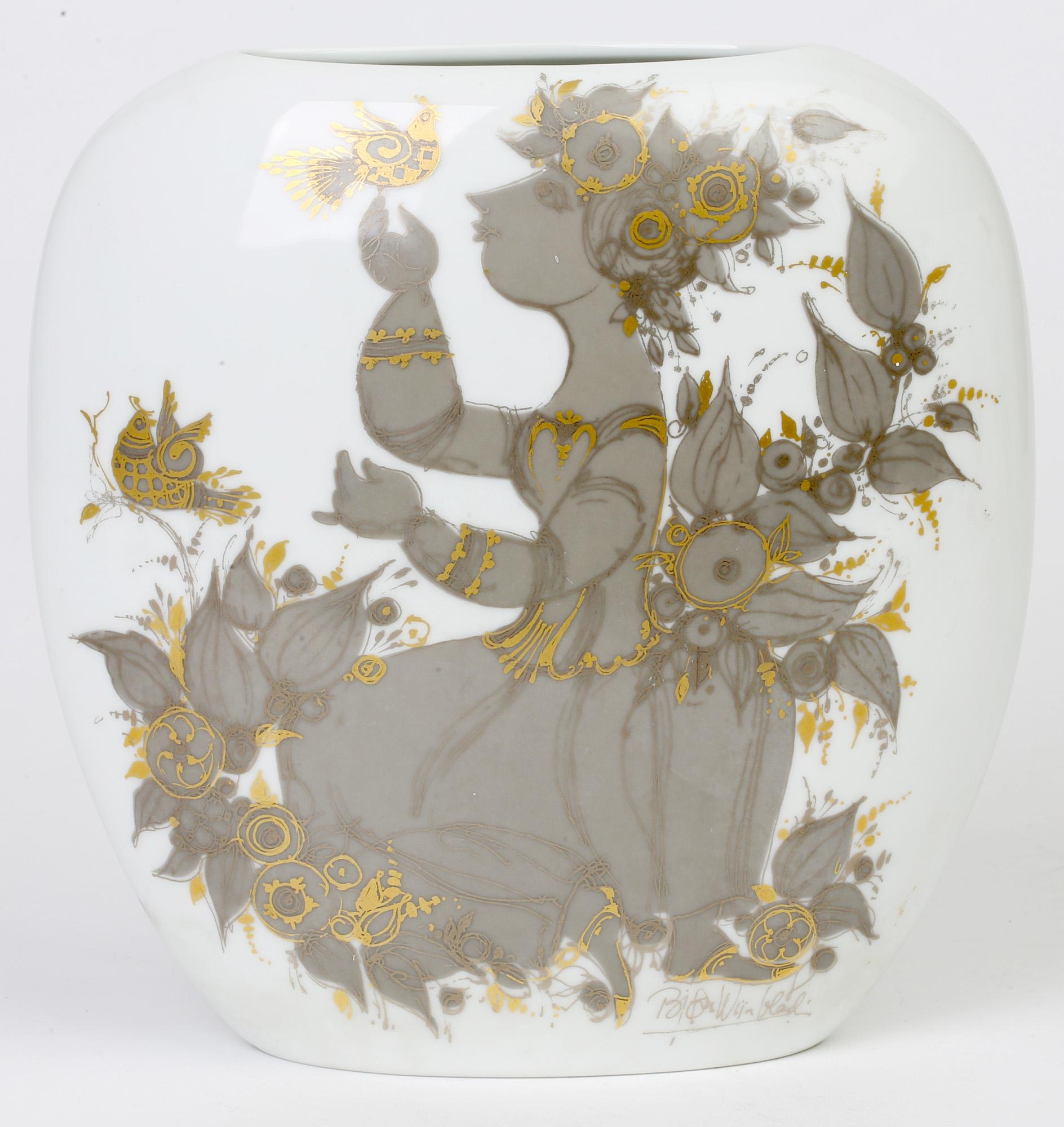 Bjorn Wiinblad for Rosenthal Midcentury Porcelain Empress Samuramat Vase 9