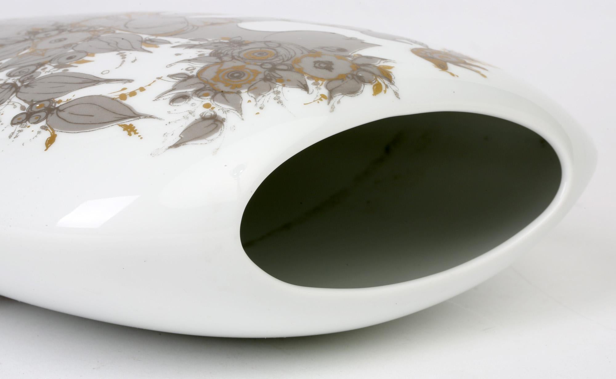 Glazed Bjorn Wiinblad for Rosenthal Midcentury Porcelain Empress Samuramat Vase