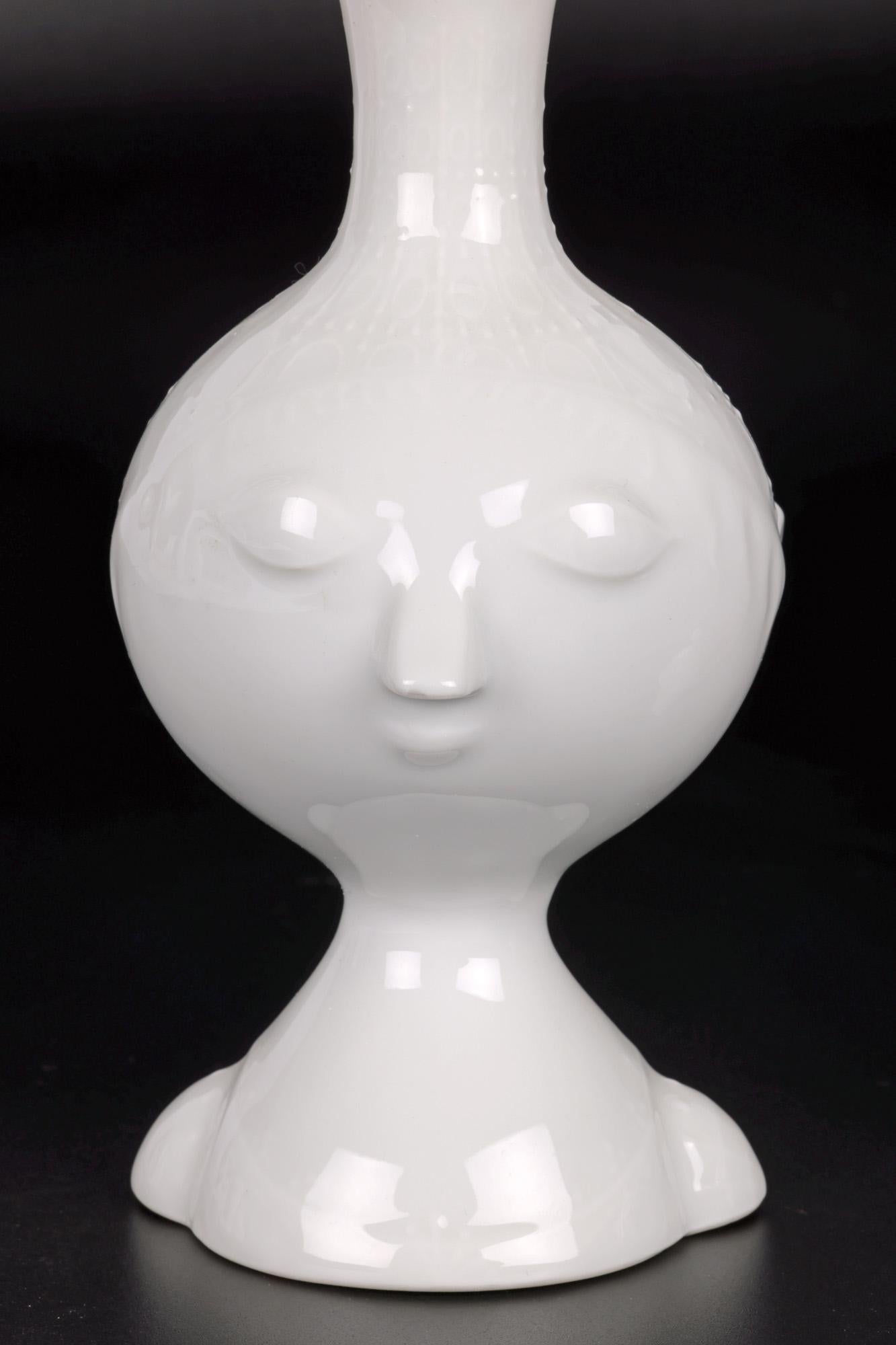 Bjorn Wiinblad for Rosenthal Midcentury Porcelain Face Lidded Jug For Sale 5