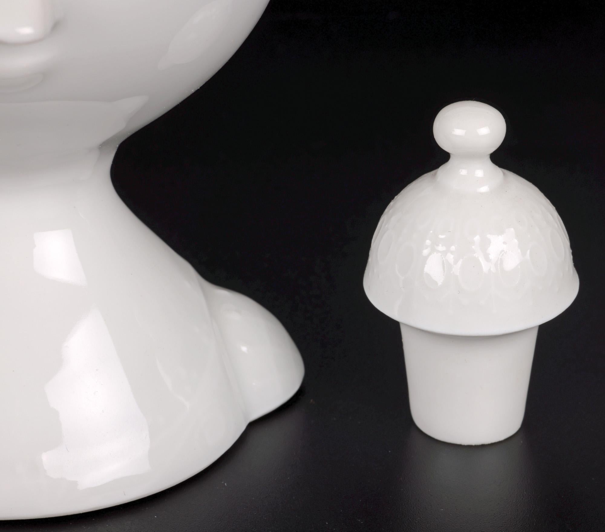 Bjorn Wiinblad for Rosenthal Midcentury Porcelain Face Lidded Jug For Sale 6