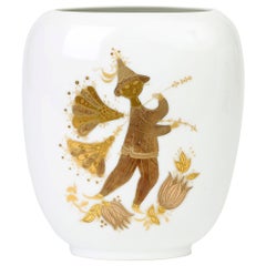 Bjorn Wiinblad for Rosenthal Midcentury Romantic Pattern Quatre Couleurs Vase