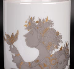 Bjorn Wiinblad para Rosenthal Jarrón Samuramat Emperatriz de porcelana de mediados de siglo