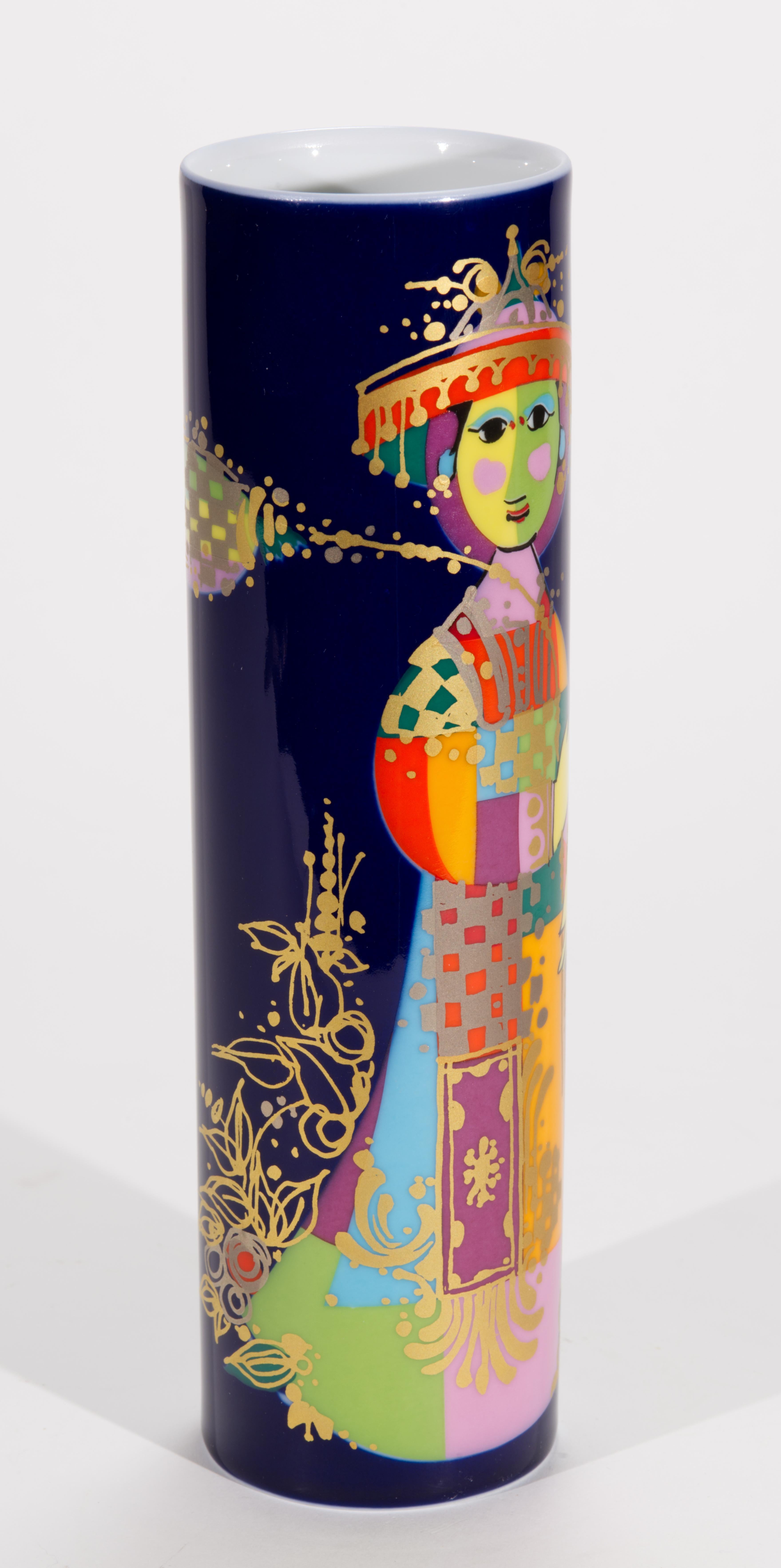 Tedesco Vaso in porcellana Bjorn Wiinblad per Rosenthal, serie 1001 Nights in vendita