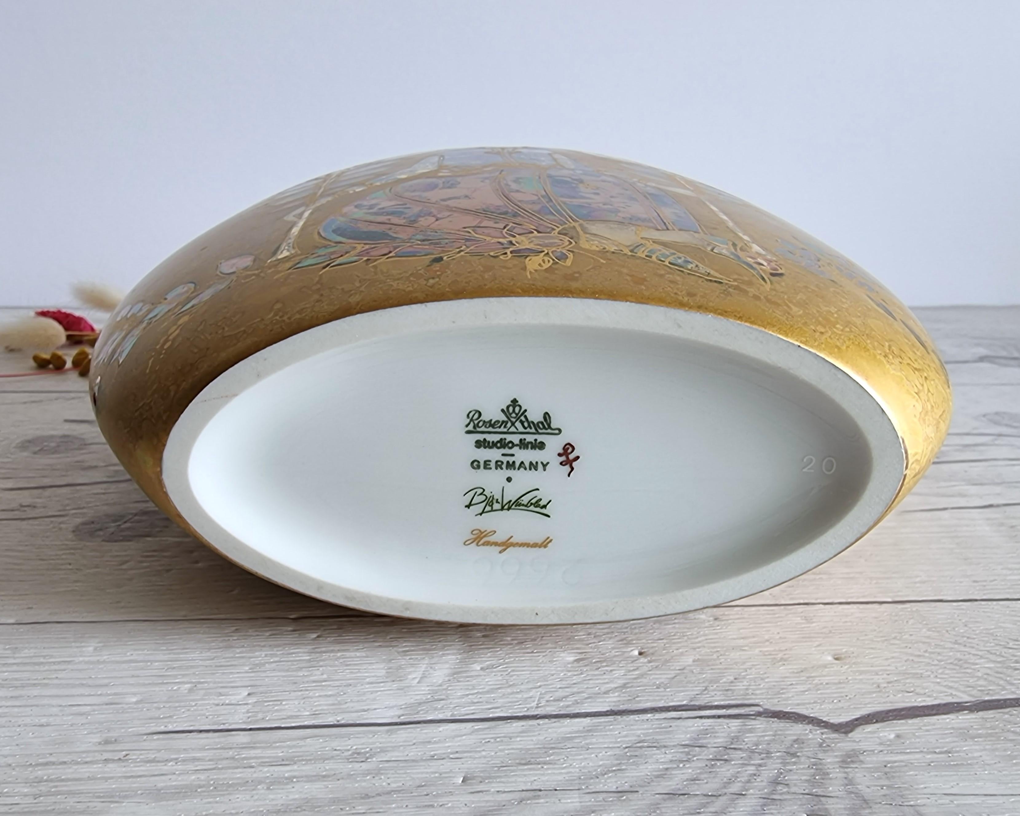 Bjorn Wiinblad for Rosenthal, Samuramat Series, Porcelain Goldfire Glaze Pillow 7