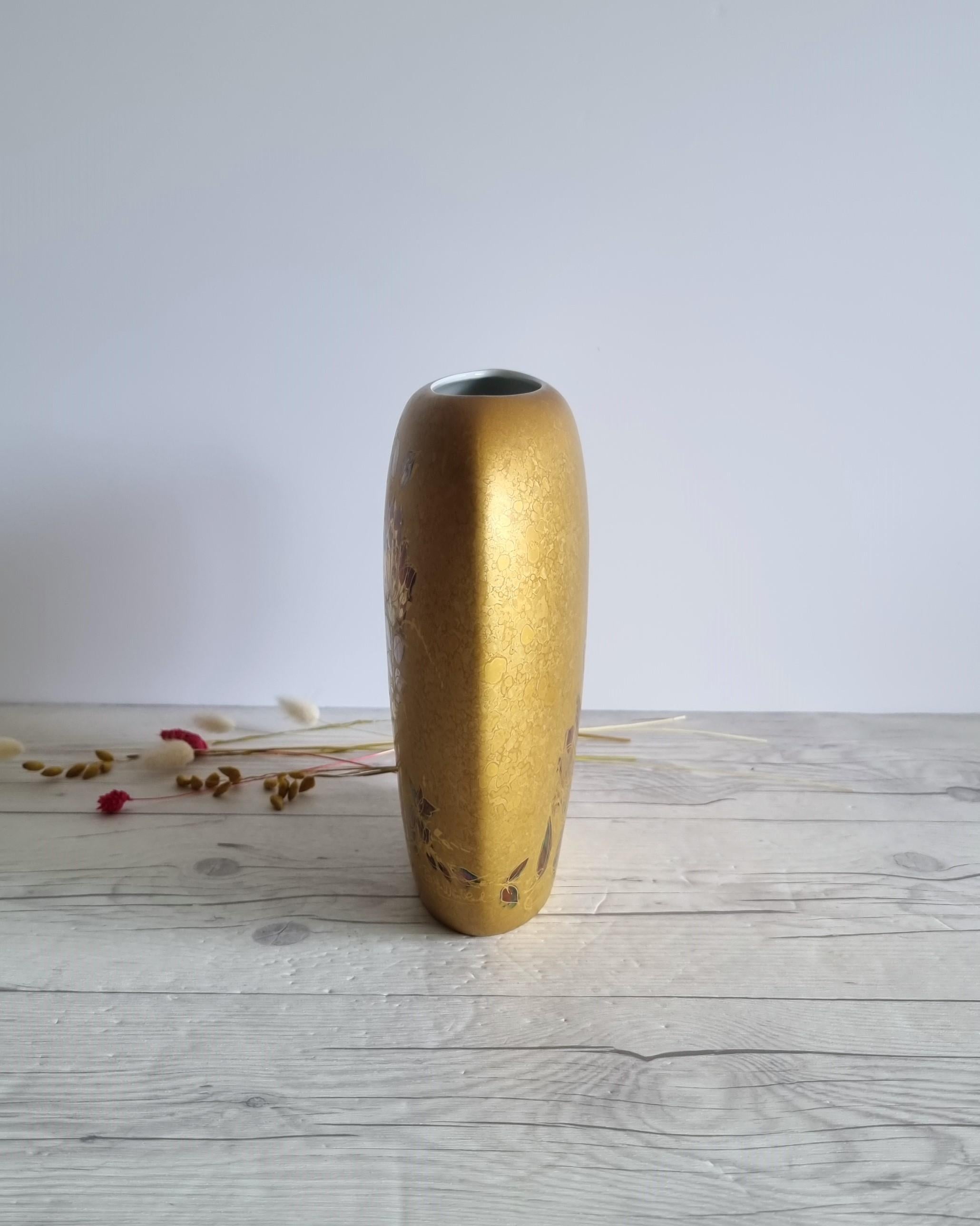 Glazed Bjorn Wiinblad for Rosenthal, Samuramat Series, Porcelain Goldfire Glaze Pillow