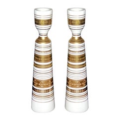 Bjorn Wiinblad for Rosenthal Studio Line, Pair of Porcelain Candlesticks