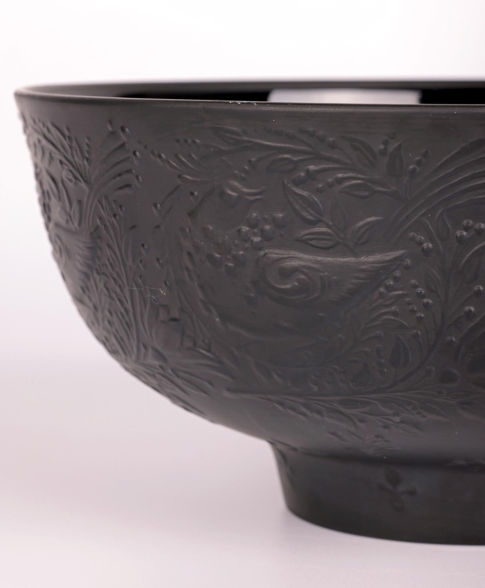 Mid-Century Modern Bjorn Wiinblad for Rosenthal Studio-Linie Black Porcelain Bird Bowl