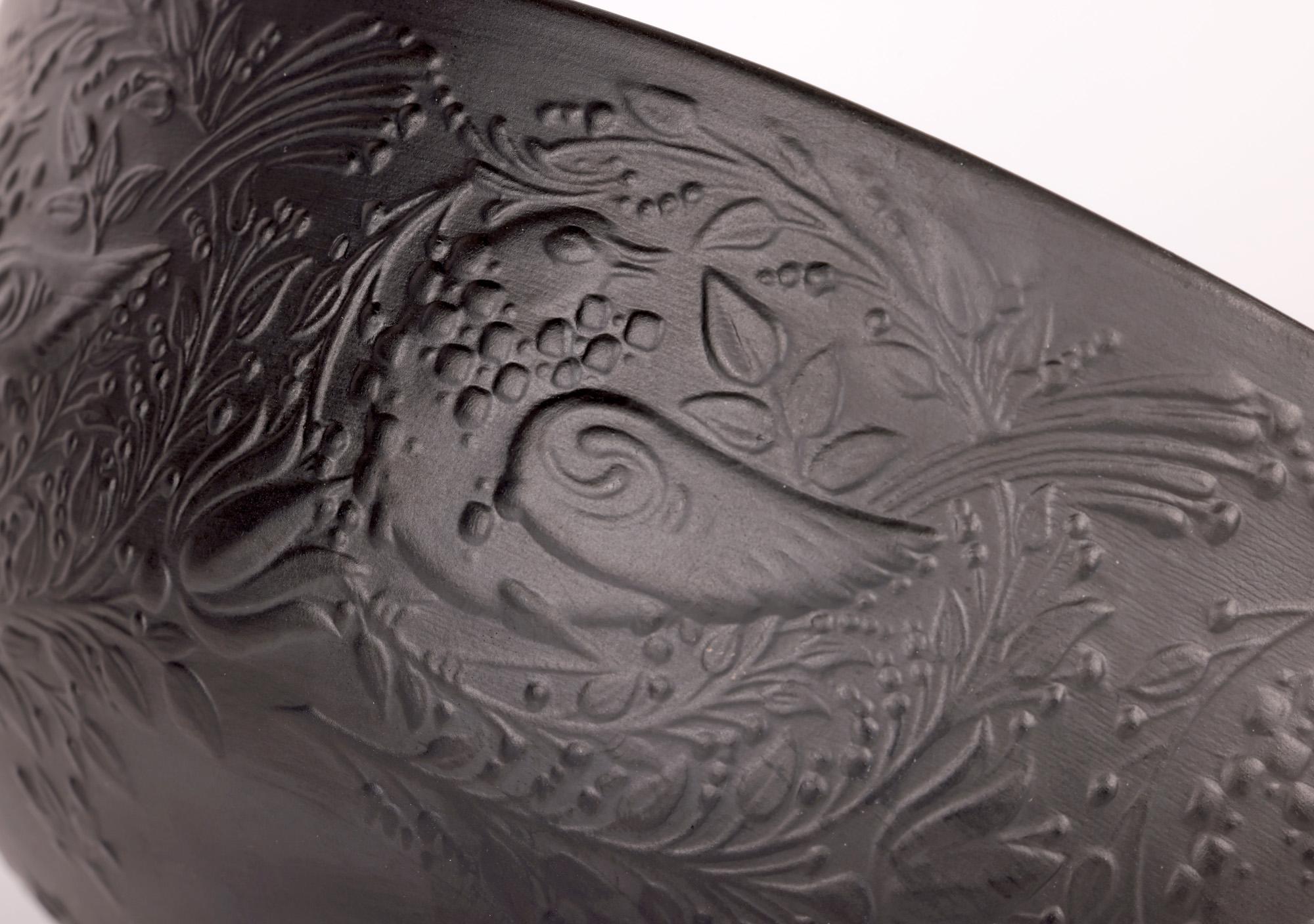 German Bjorn Wiinblad for Rosenthal Studio-Linie Black Porcelain Bird Bowl