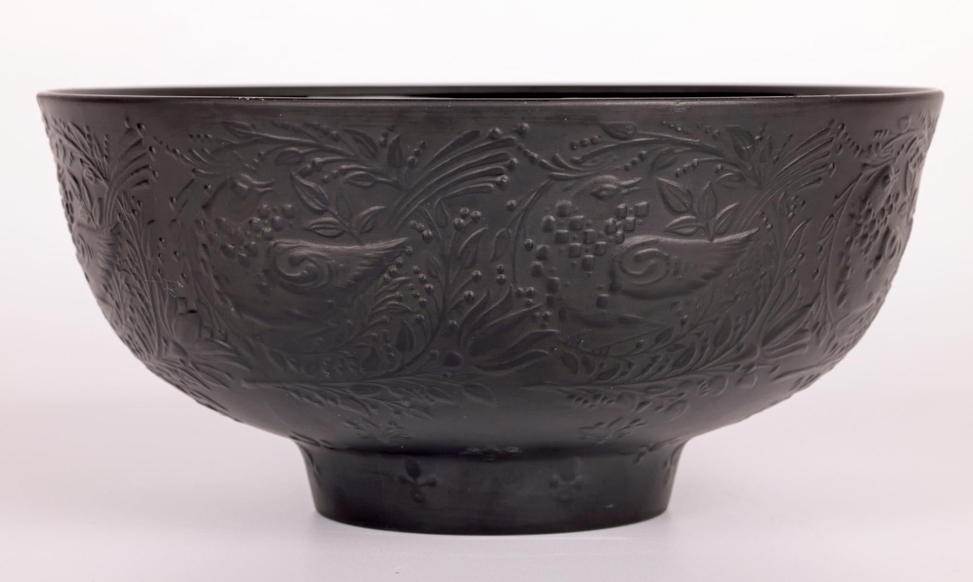 Hand-Crafted Bjorn Wiinblad for Rosenthal Studio-Linie Black Porcelain Bird Bowl