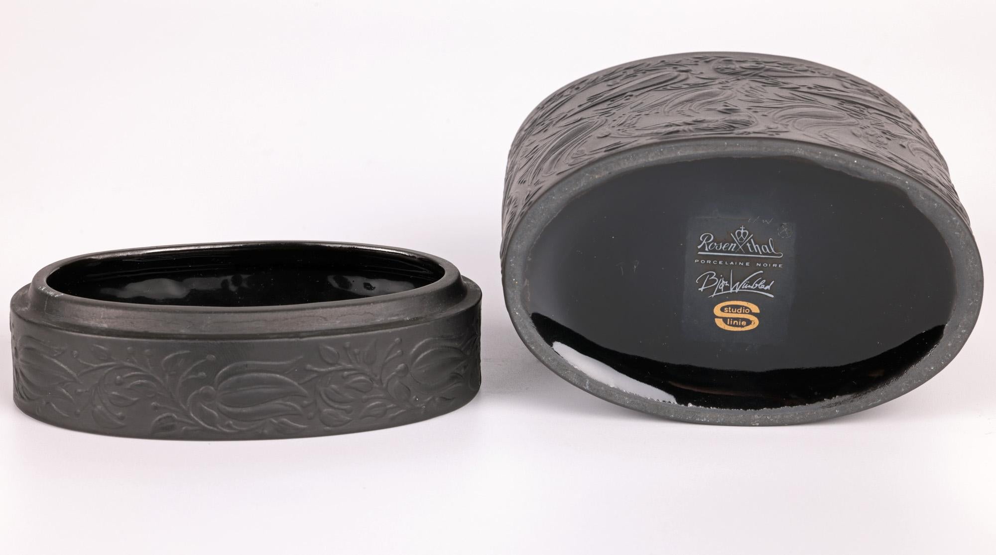 Bjorn Wiinblad for Rosenthal Studio-Linie Black Porcelain Bird Pot For Sale 5