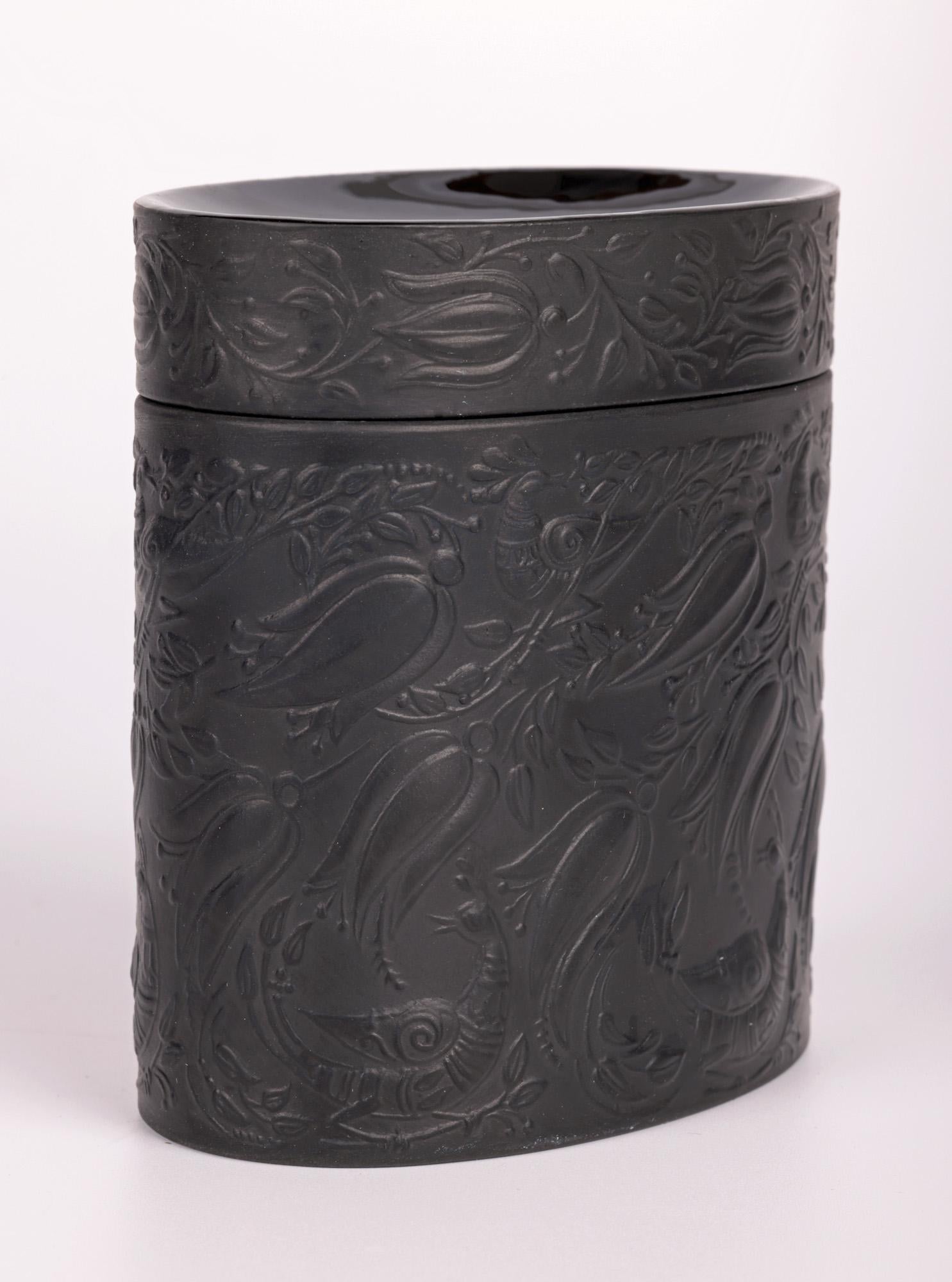 Bjorn Wiinblad for Rosenthal Studio-Linie Black Porcelain Bird Pot For Sale 7
