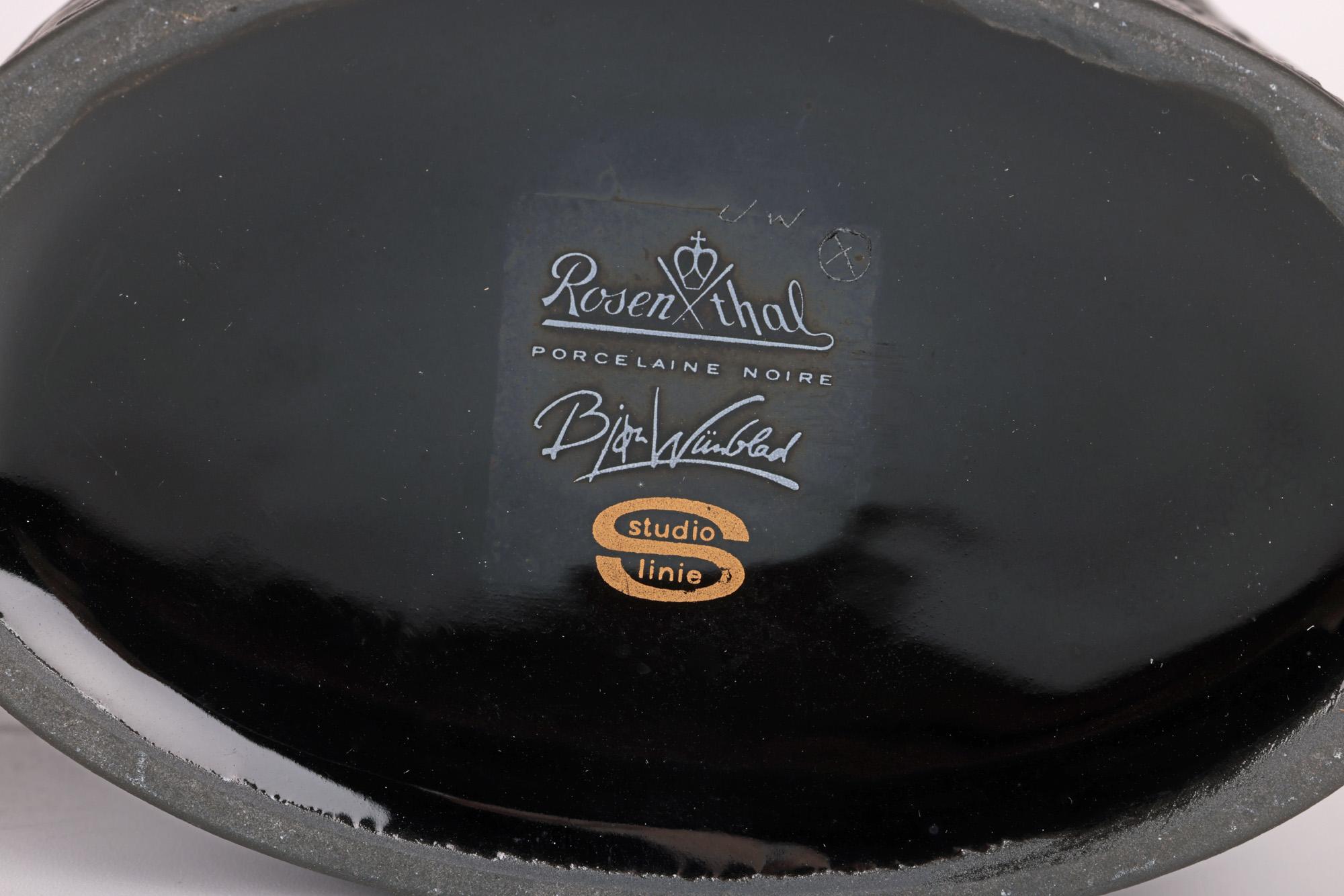 Pot à oiseaux en porcelaine noire Bjorn Wiinblad pour Rosenthal Studio-Linie en vente 8