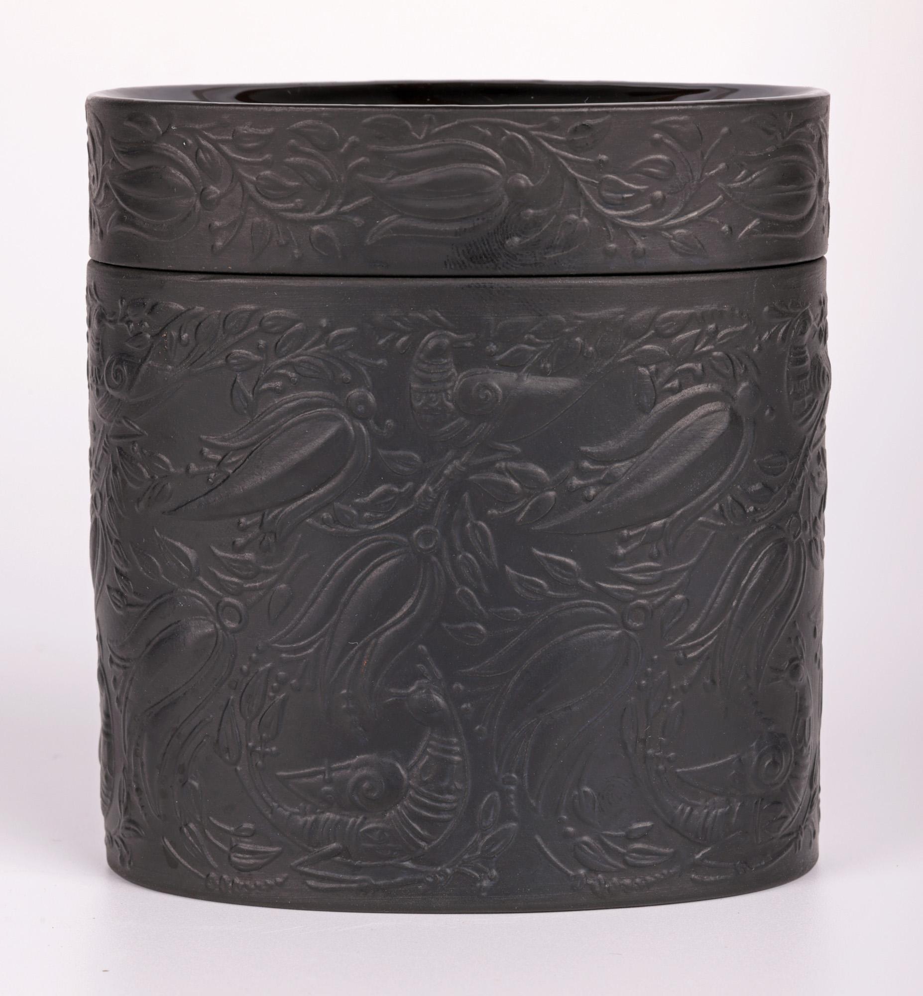 German Bjorn Wiinblad for Rosenthal Studio-Linie Black Porcelain Bird Pot For Sale