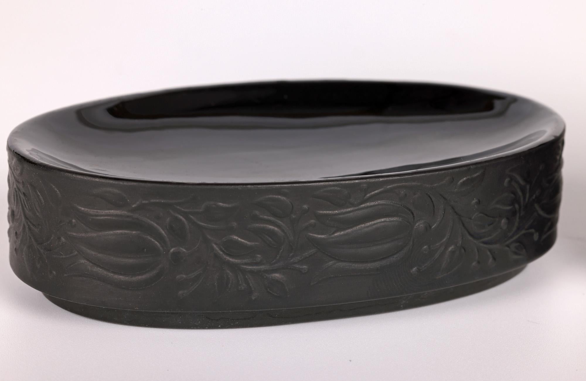 20th Century Bjorn Wiinblad for Rosenthal Studio-Linie Black Porcelain Bird Pot For Sale