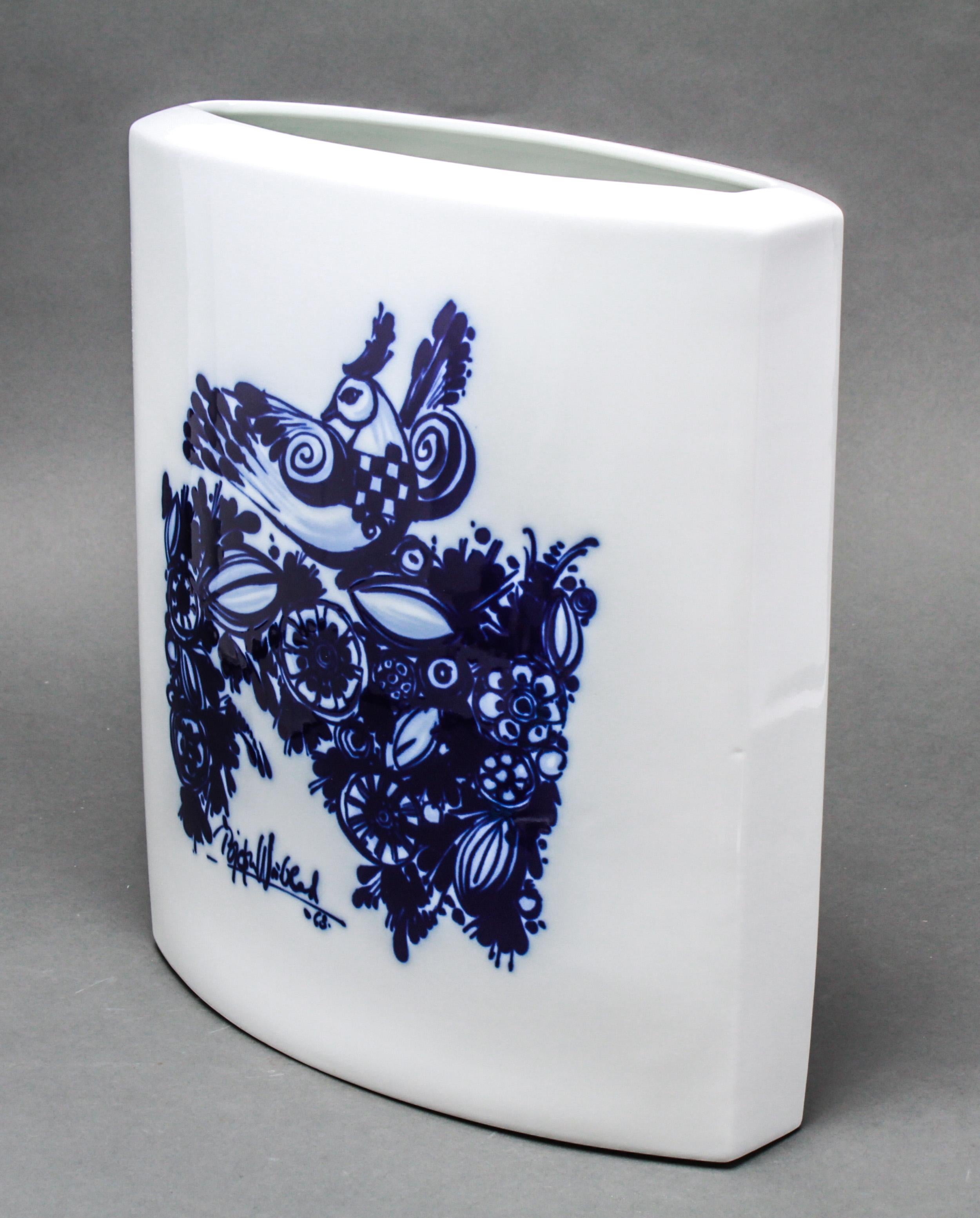 Mid-Century Modern Bjorn Wiinblad For Rosenthal Studio-Linie Mid-Century Large Blue & White Vase