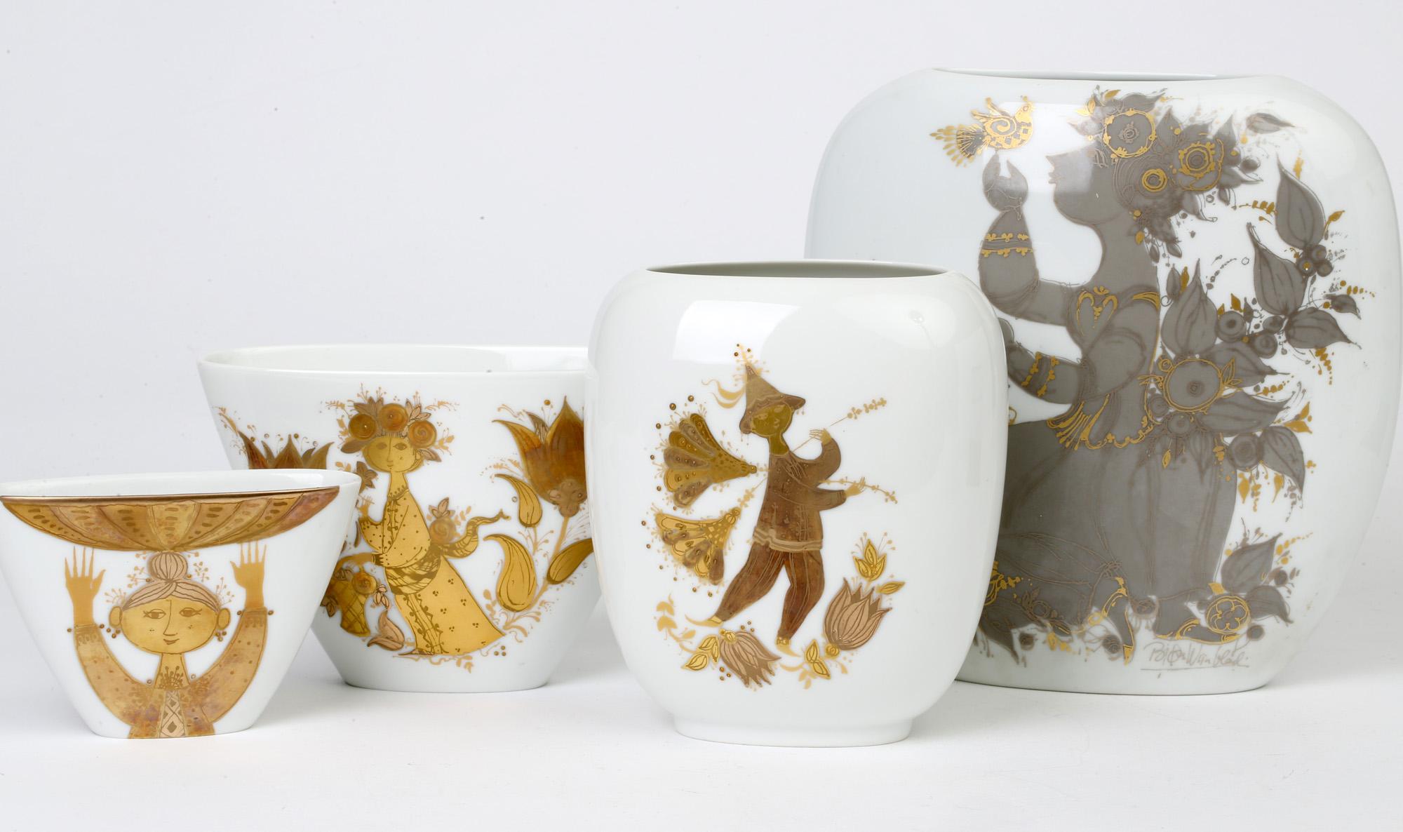 Glazed Bjorn Wiinblad for Rosenthal Studio-Linie Midcentury Romance Pattern Vase