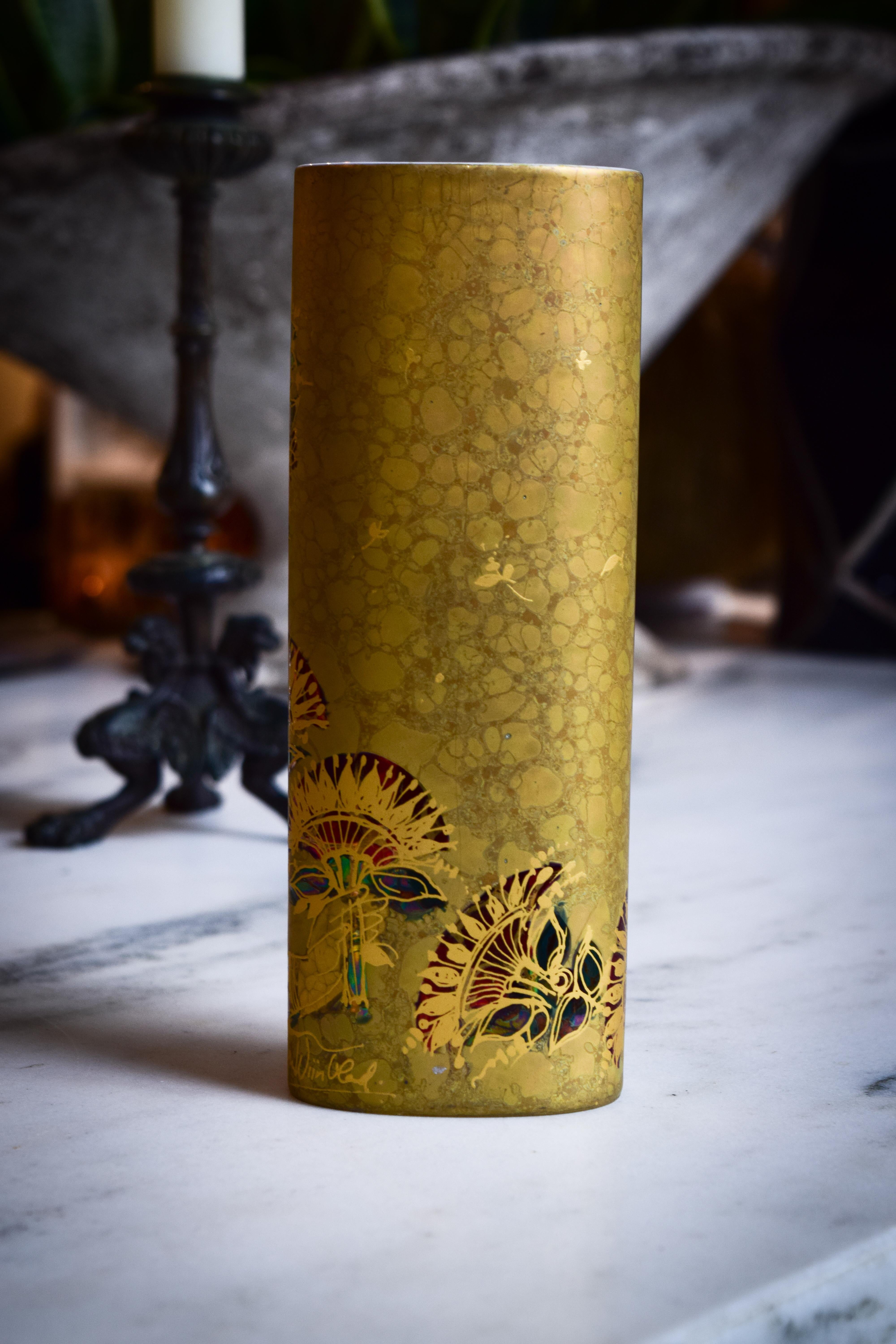 20th Century Bjorn Wiinblad, Gold Signed Vase