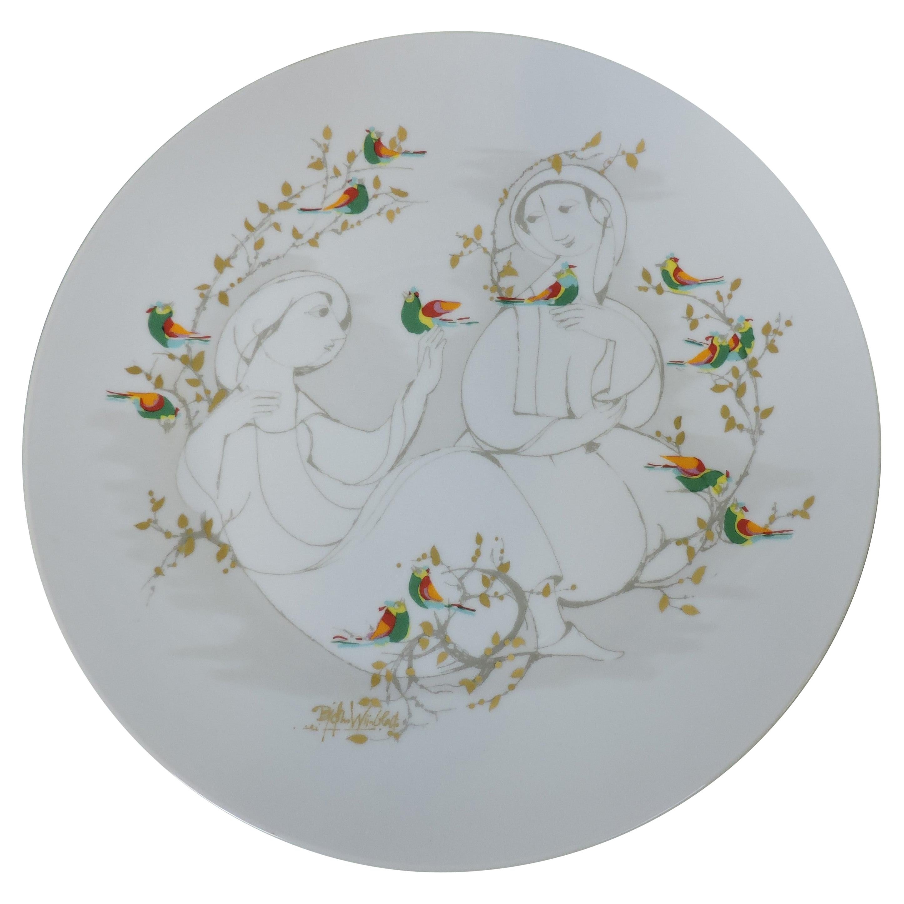 Bjorn Wiinblad Large Porcelain Charger Platter for Rosenthal Studio Linie