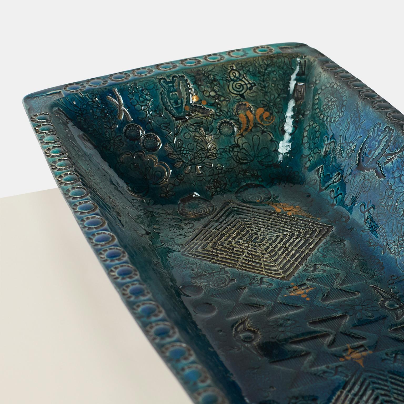 Scandinavian Modern Bjorn Wiinblad, Ceramic Art Tray For Sale